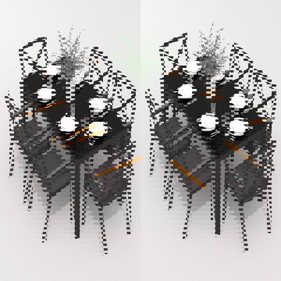 Изображение товара Обеденная садовая мебель CANA FESTA 180 plus для 6 человек из алюминия и стекла