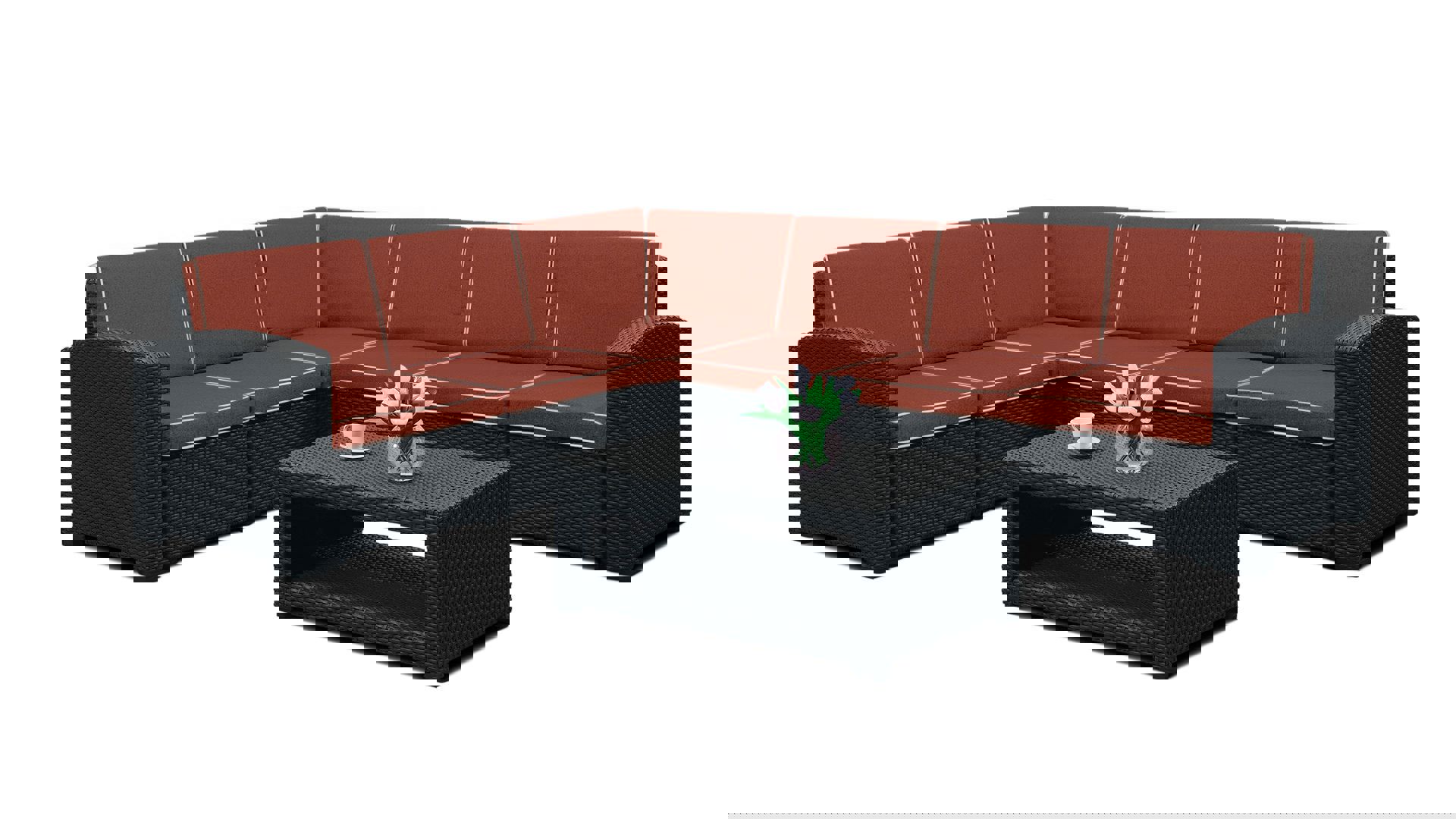 Изображение товара Садовая мебель Idea Grand dark: диван, стол и подушки для отдыха