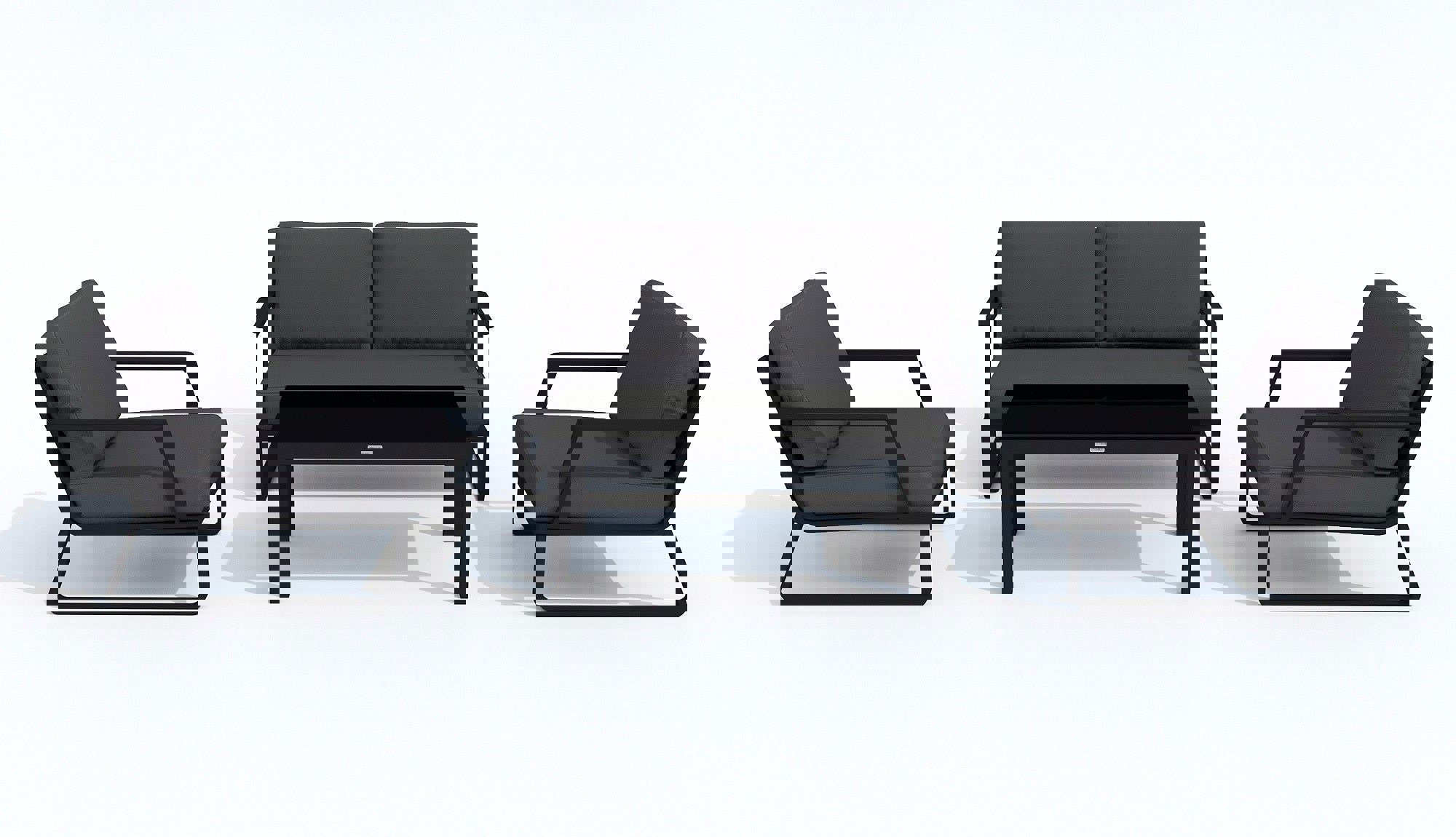 Изображение товара Садовая мебель для отдыха Ideal patio Estivo grey алюминий и белый набор