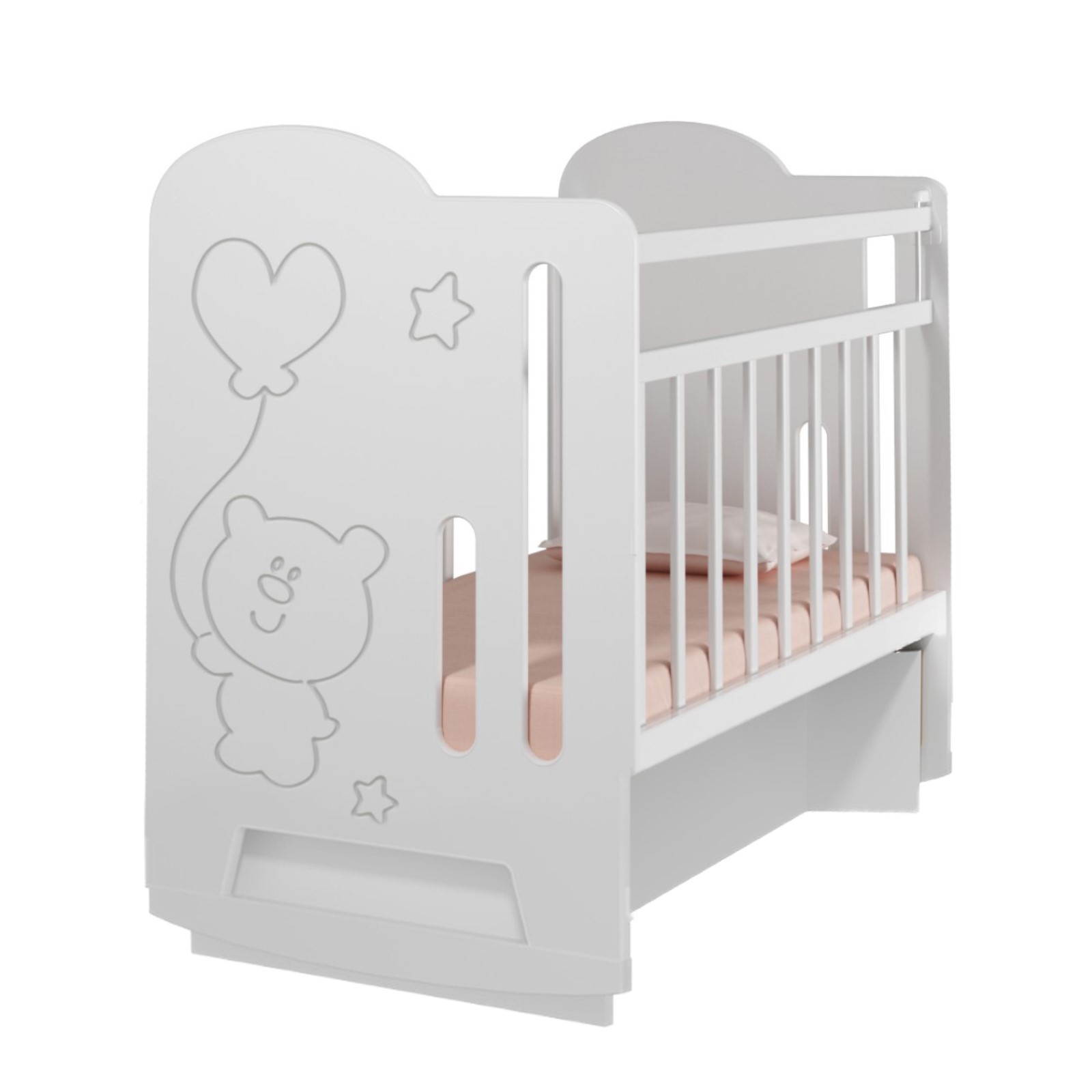 Изображение товара Детская кроватка ВДК 4790601 60x120 см из ЛДСП белая с трансформацией