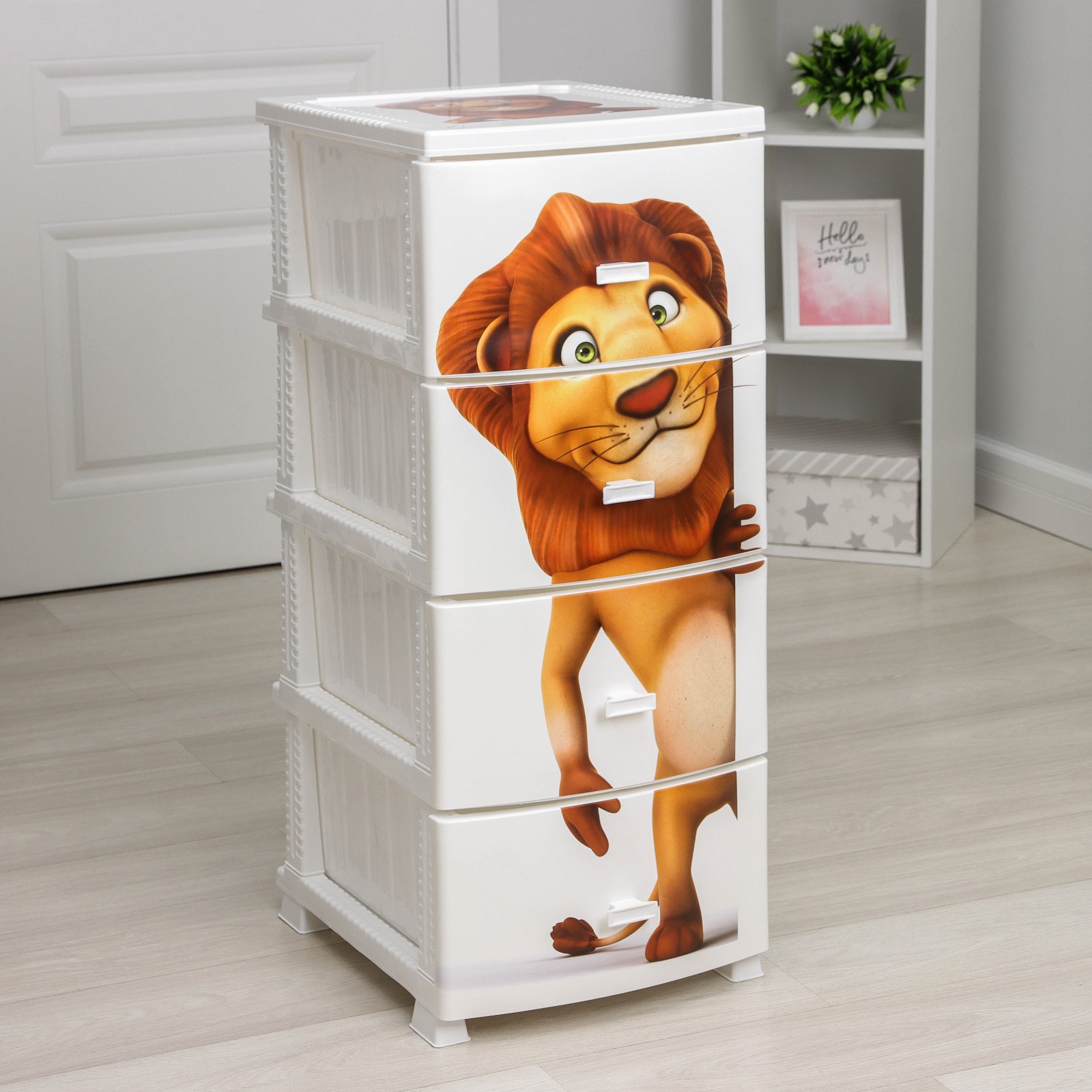 Изображение товара Комод Росспласт 1739013 4 ящика 38.5x47x93.5 см пластик цвет белый Изображение товара Комод Росспласт 1739013 4 ящика 38.5x47x93.5 см пластик цвет белый