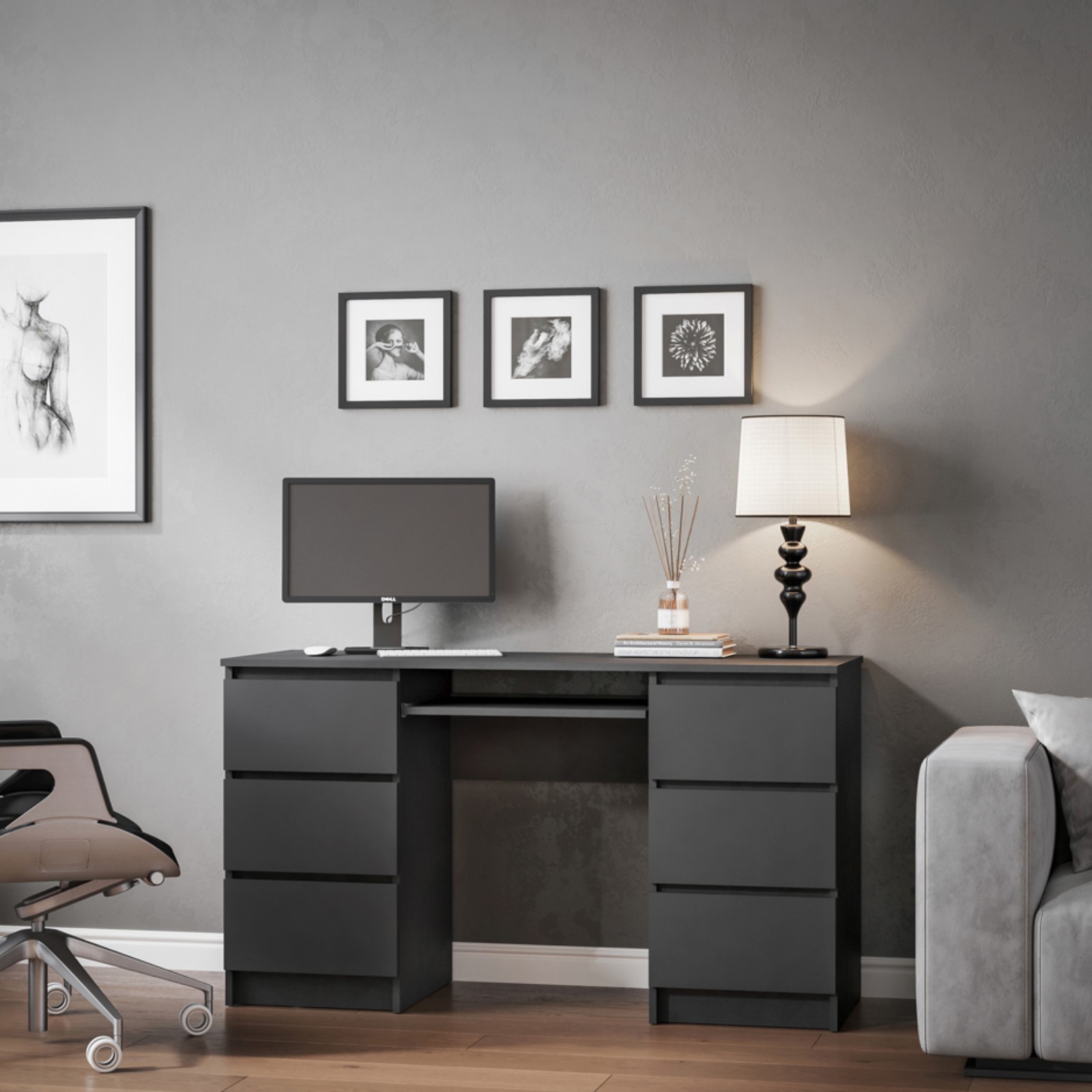 Изображение товара Стол Дсв мебель МС-2 135.4x77x50 см ЛДСП цвет графит