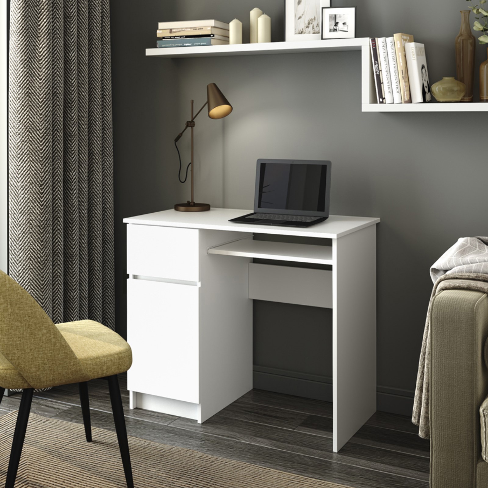 Изображение товара Стол письменный Мори левый 900x500x770 см белый