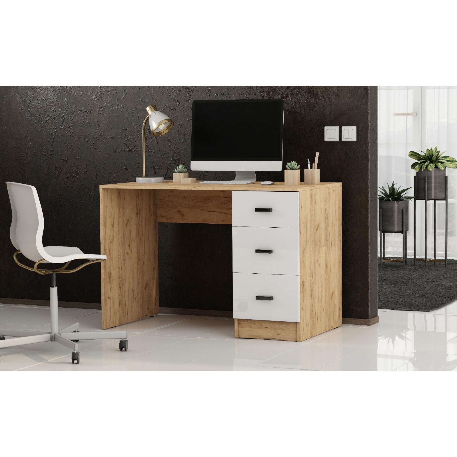 Изображение товара Многофункциональный офисный стол Клик мебель 110x75x59 см белый глянец с ящиком