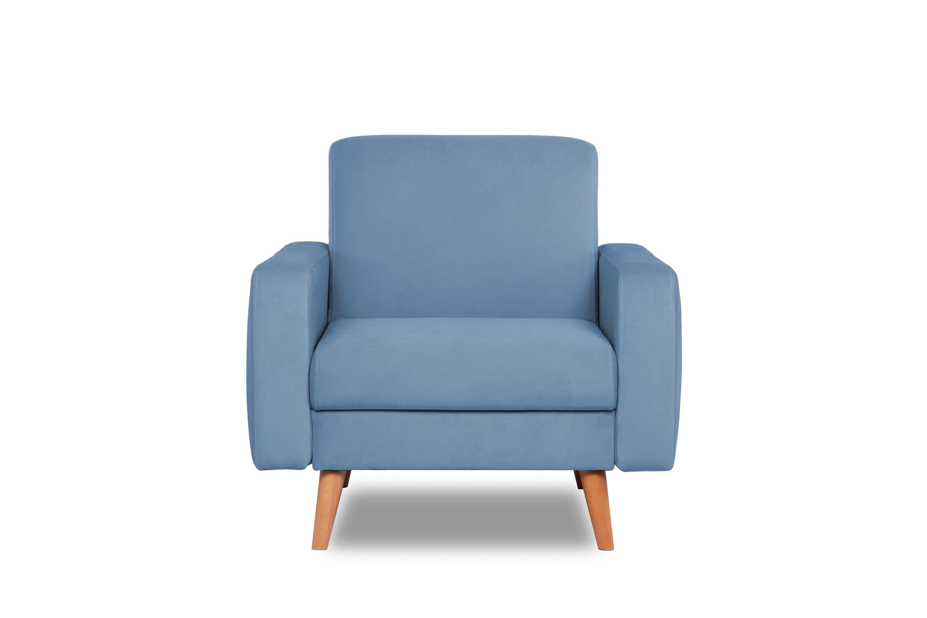 Изображение товара Кресло Finsoffa Verden 89x83x88 см велюр цвет серо-голубой