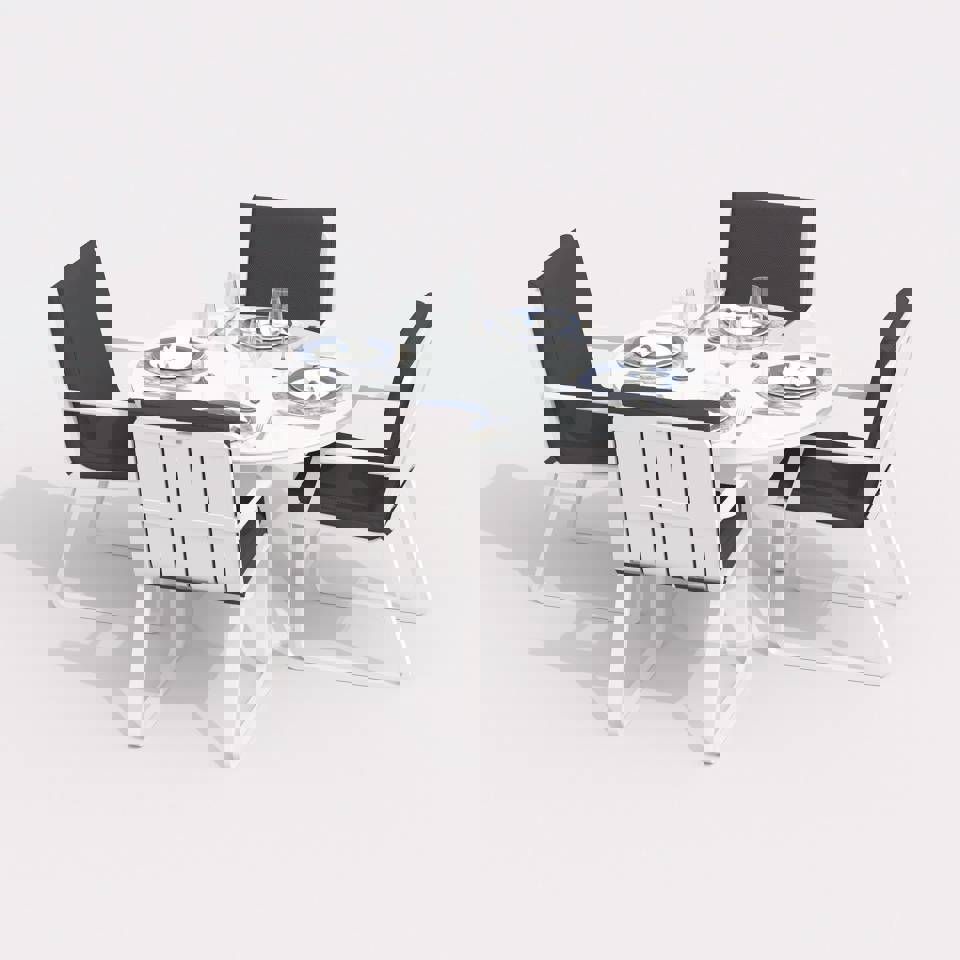 Изображение товара Набор садовой мебели для отдыха DIVA Alba white из алюминия и стекла