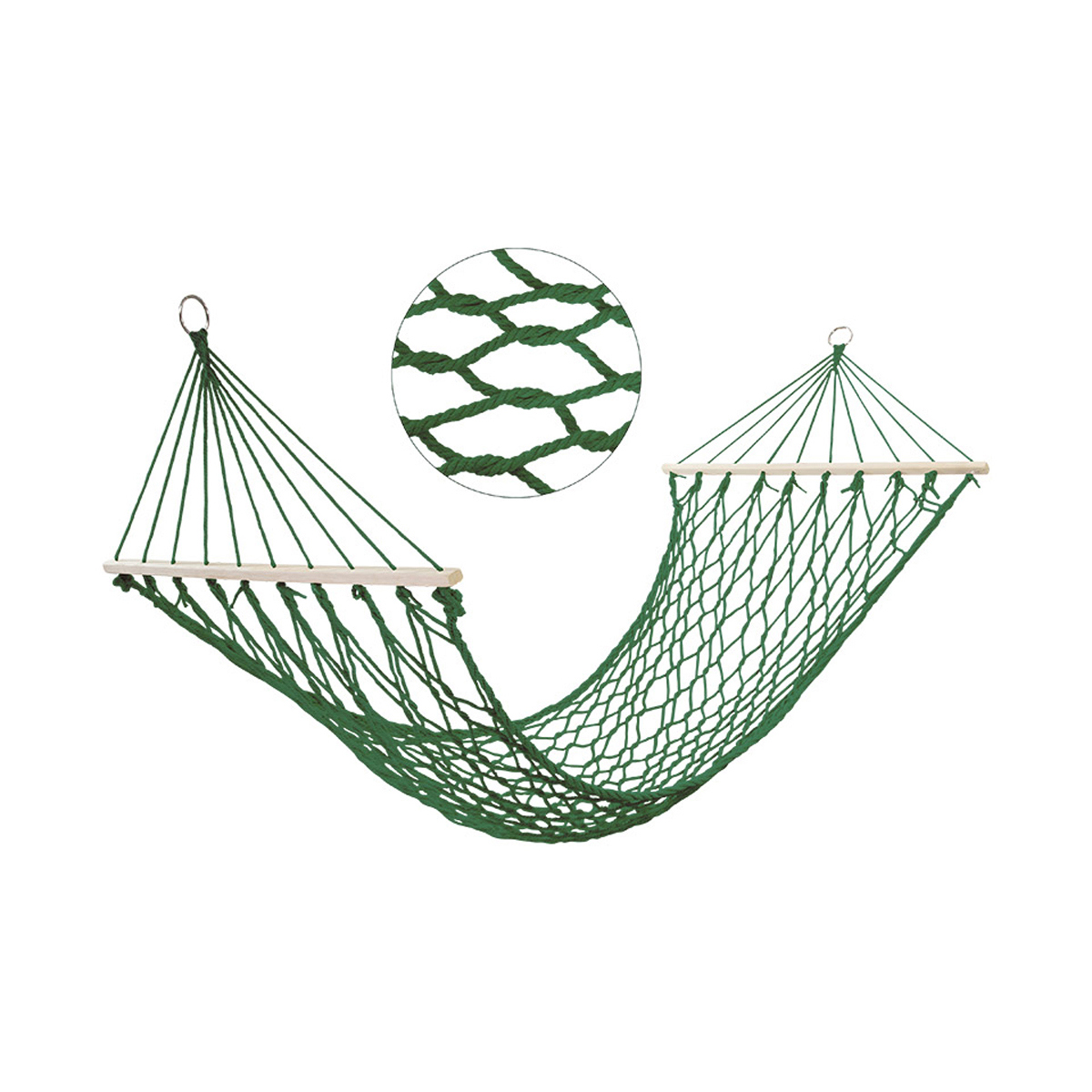 Изображение товара Гамак-сетка ECOS 210224 200х75 см нейлон металл древесина для отдыха и кемпинга