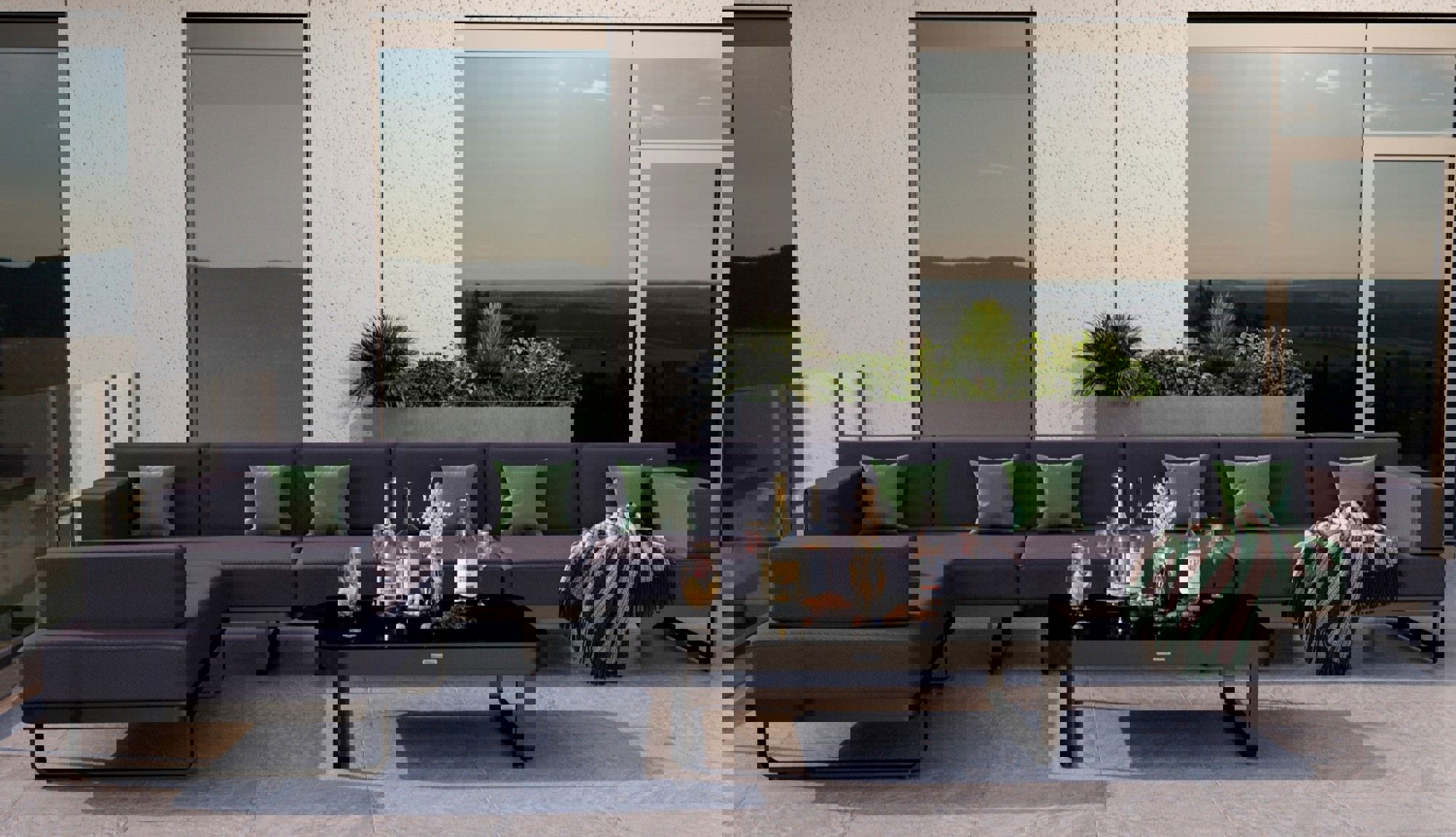 Изображение товара Садовая мебель Ideal patio TESORA dark алюминия белый набор для отдыха на улице