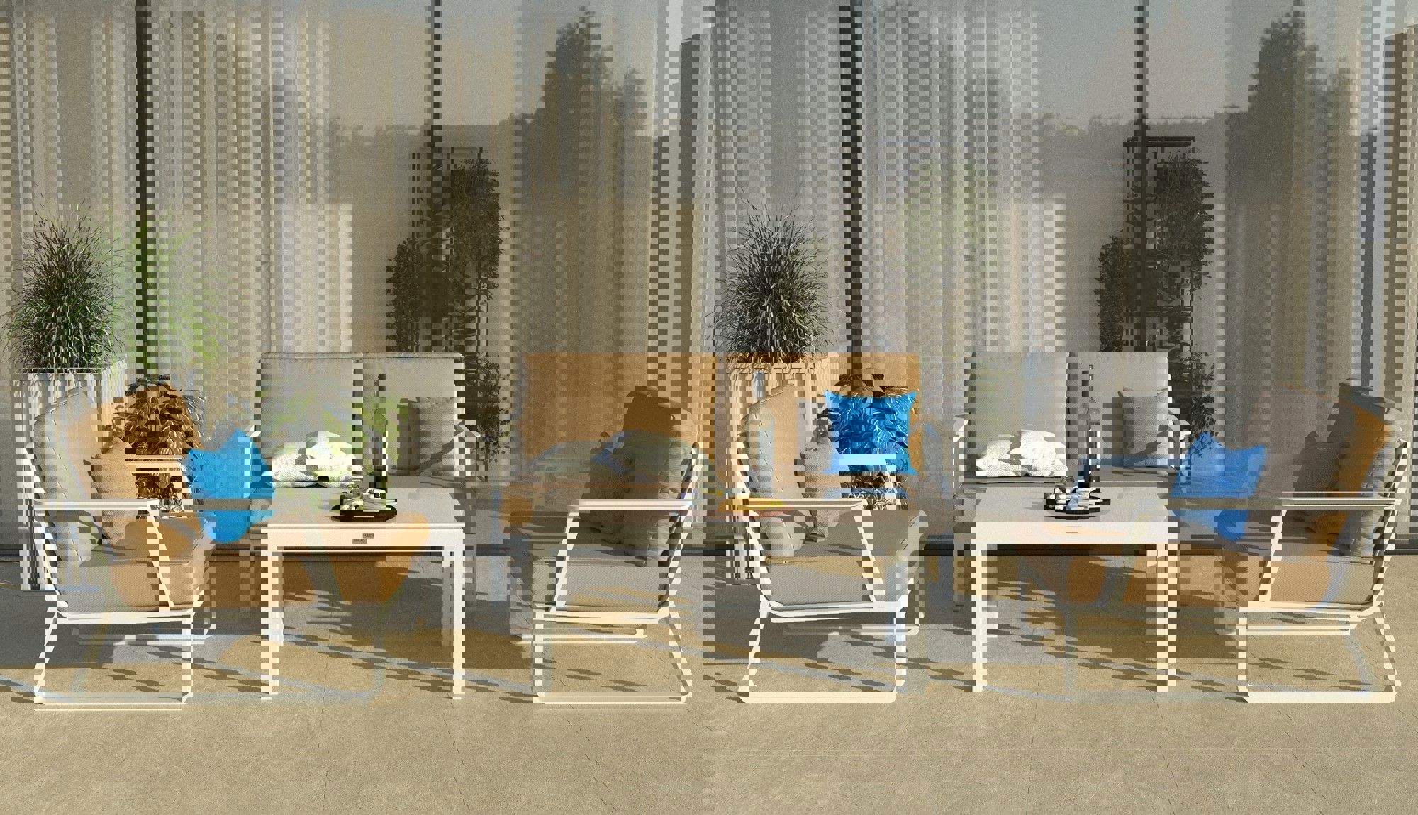 Изображение товара Набор садовой мебели для отдыха Estivo beige из алюминия 6 мест