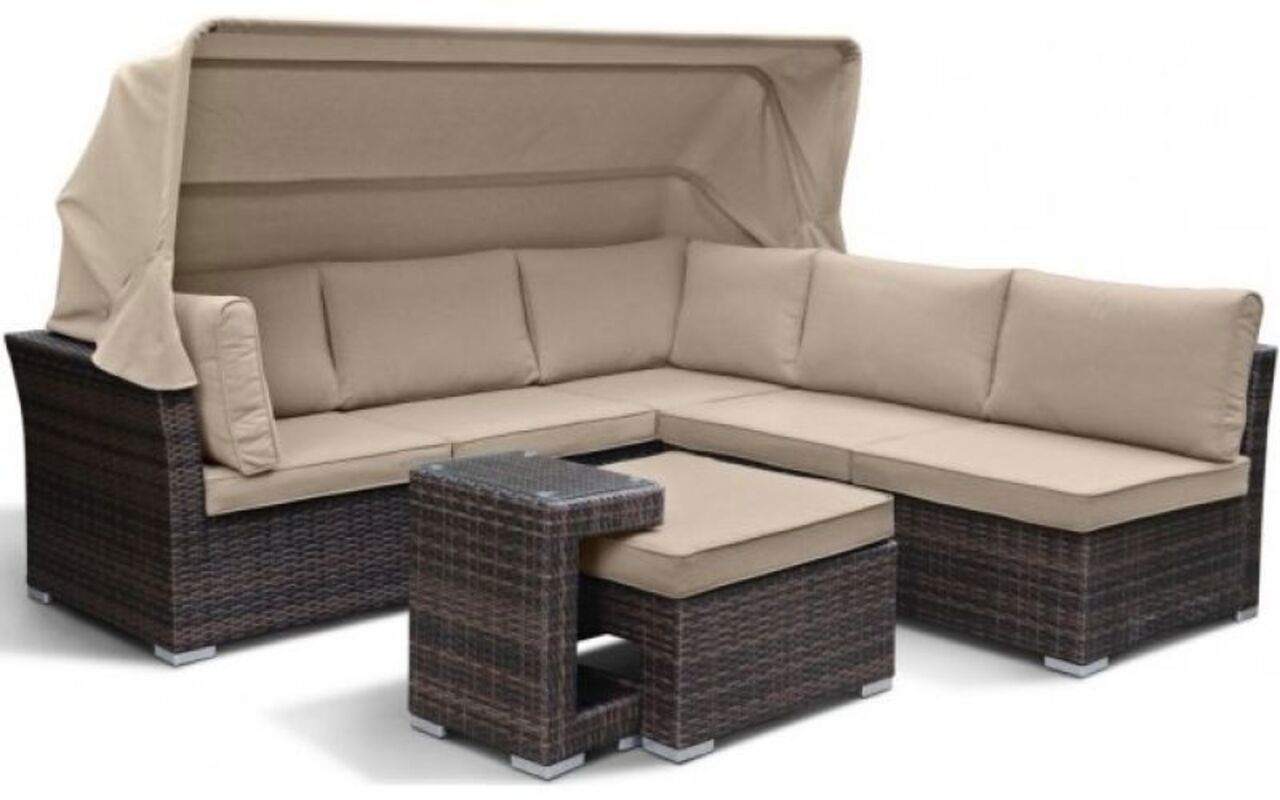 Изображение товара Садовая мебель для отдыха Afina garden AFM-320B brown искусственный ротанг серый:стол, диван