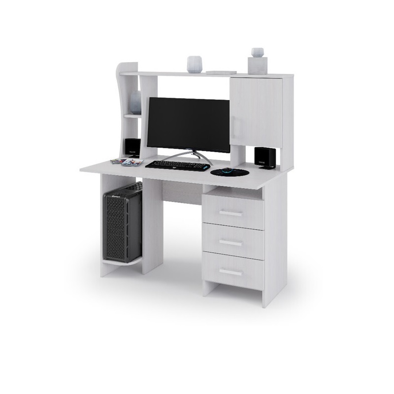 Изображение товара Компьютерный стол Стендмебель №5 серо-белый 120x142x67 см офисный мебель