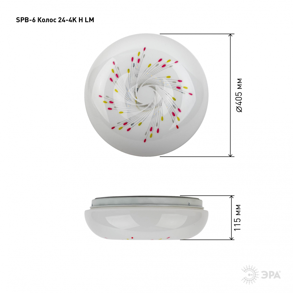 Изображение товара Настенно-потолочный светодиодный светильник ЭРА Колос 24-4K 24Вт IP20