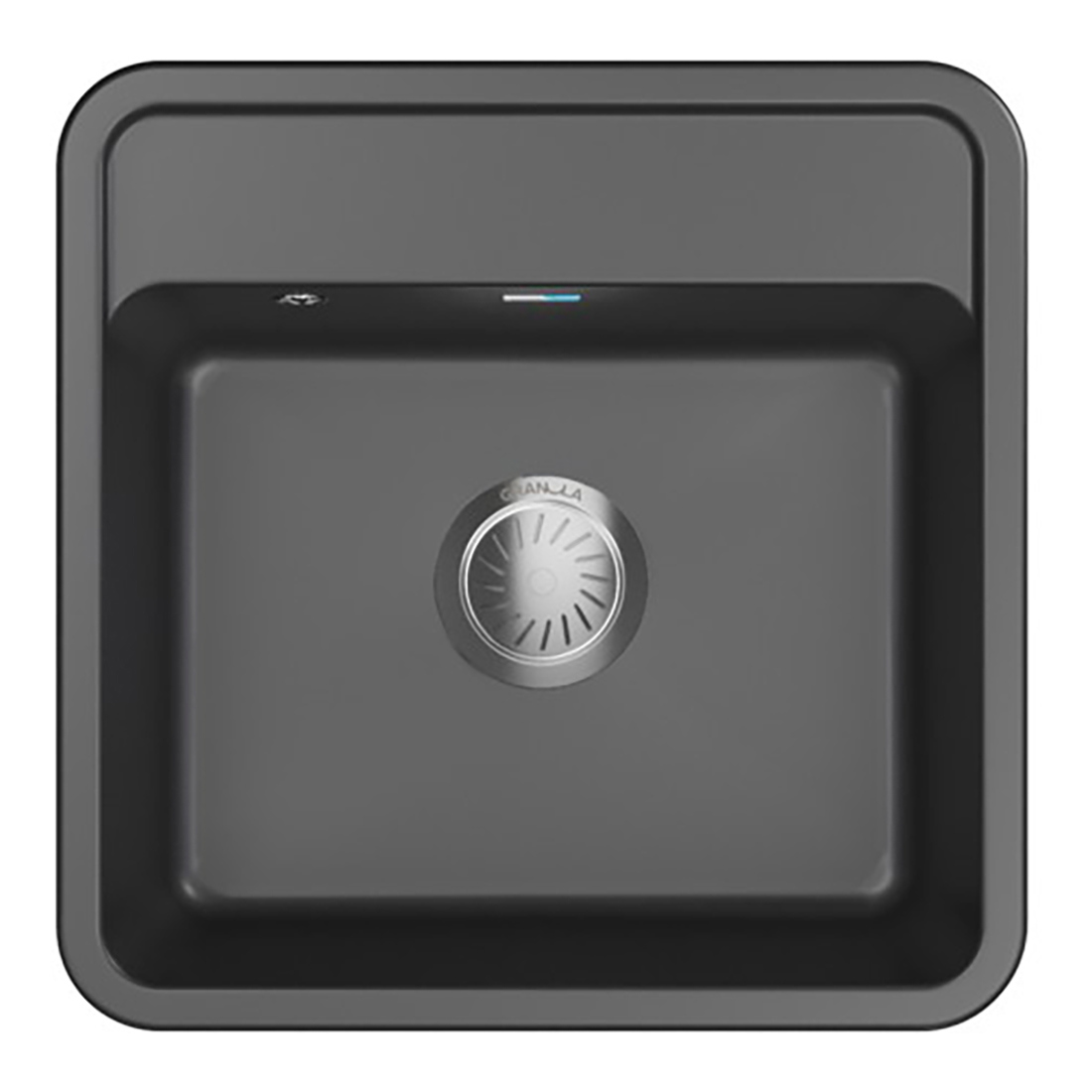 Изображение товара Накладная кухонная мойка Granula 5001 50x50 см кварц черный мрамор