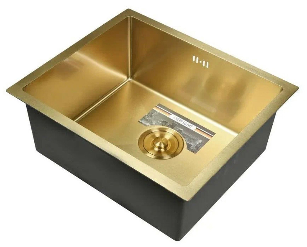 Изображение товара Врезная мойка Gerhans K35043G 45x38x22 см нержавеющая сталь 304 цвет золотой
