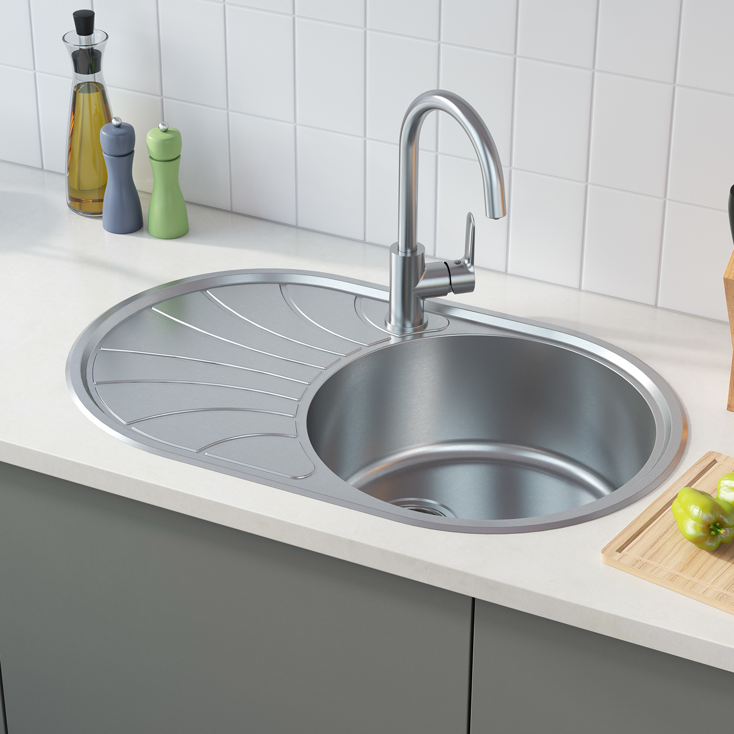 Изображение товара Врезная мойка из нержавеющей стали IDDIS SUN77SDi77 77x48 см сатин