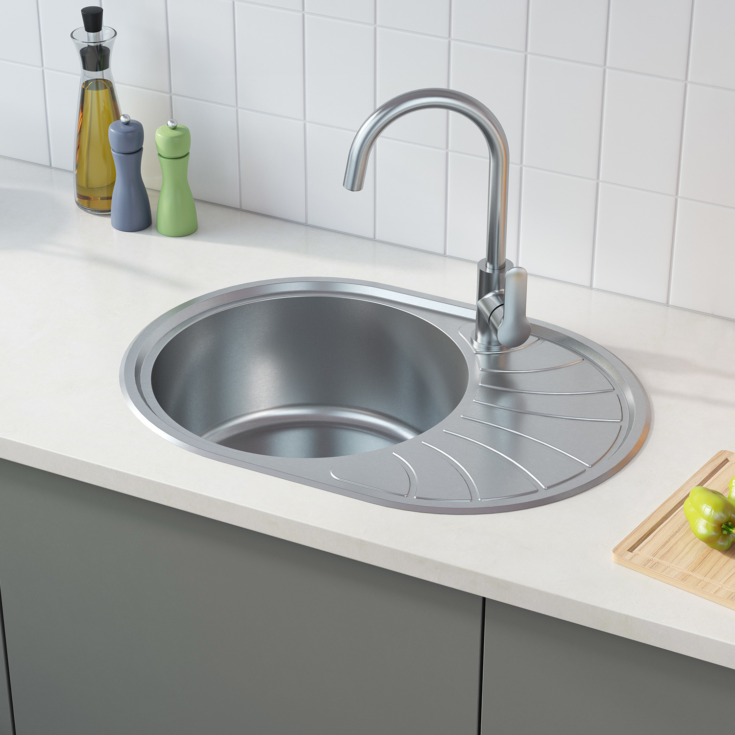 Изображение товара IDDIS SUN65SDi77 — врезная мойка из нержавейки, сатин 65x46 см