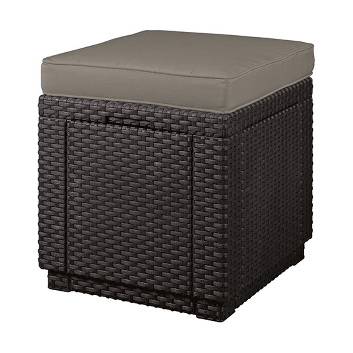 Изображение товара Пуф пластик Keter Cube With Cushion 42x42x39 см коричневый