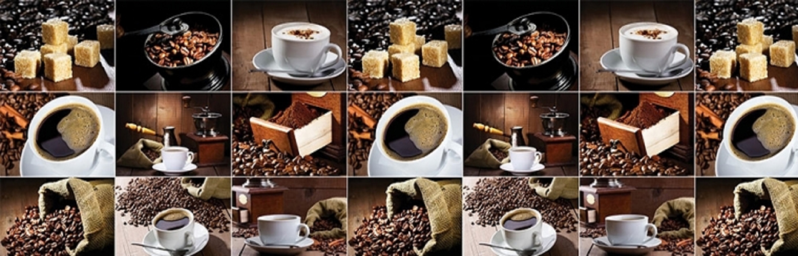 Изображение товара Декоративная кухонная панель ЮгPlastМаркет Кофе 300x60 см АБС-пластик влагостойкая