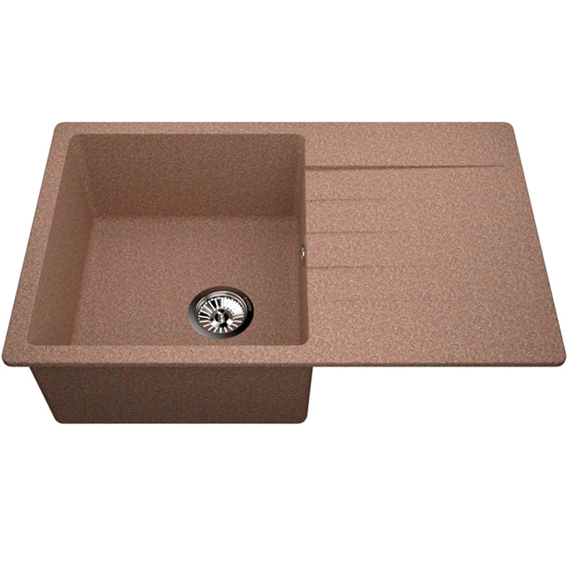 Изображение товара Мойка врезная прямоугольная 49.5x22x79 см VIGRO VG405 терракотовый искусственный камень цвет терракот