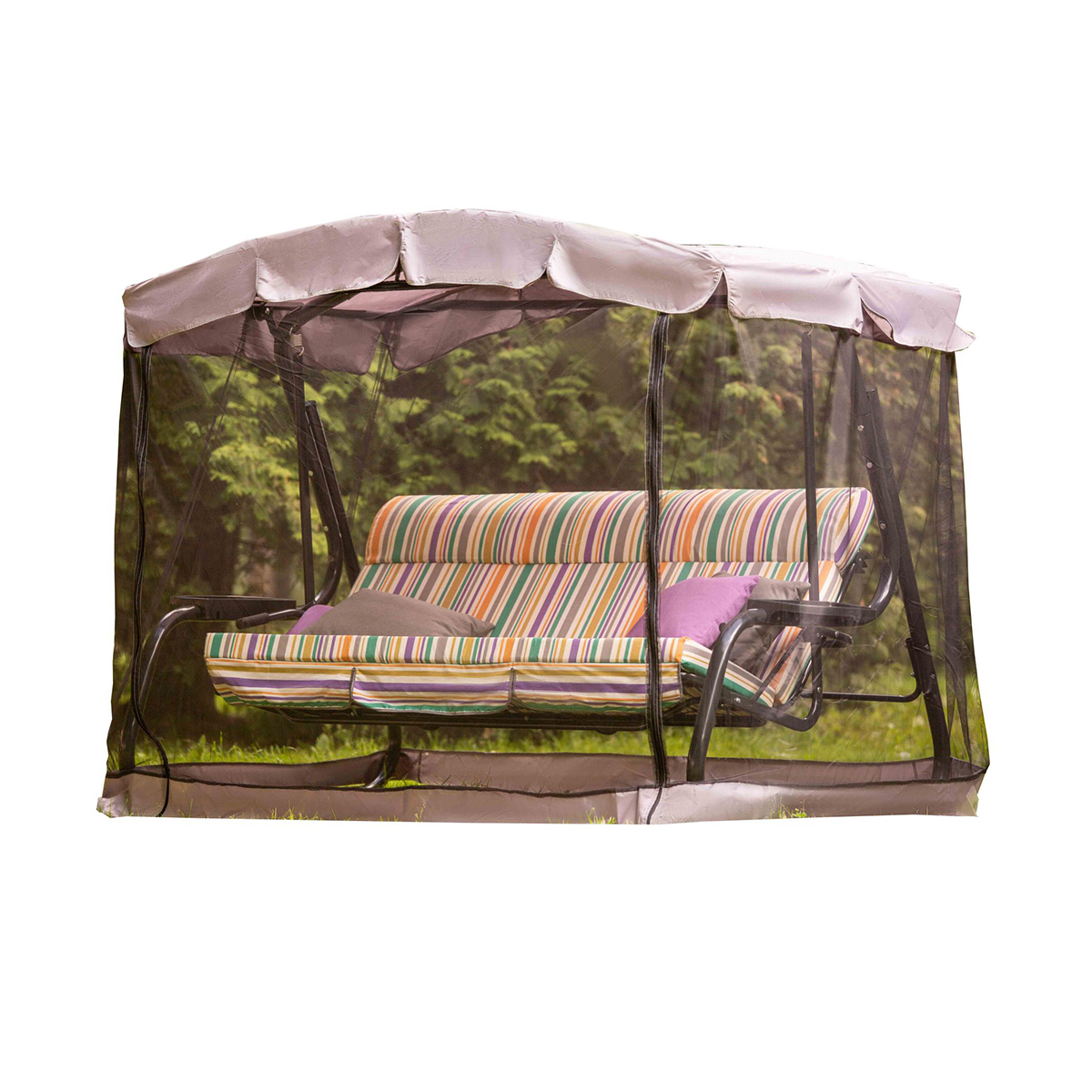 Изображение товара Качели садовые Olsa Турин премиум 3 местных с москитной сеткой и тентом