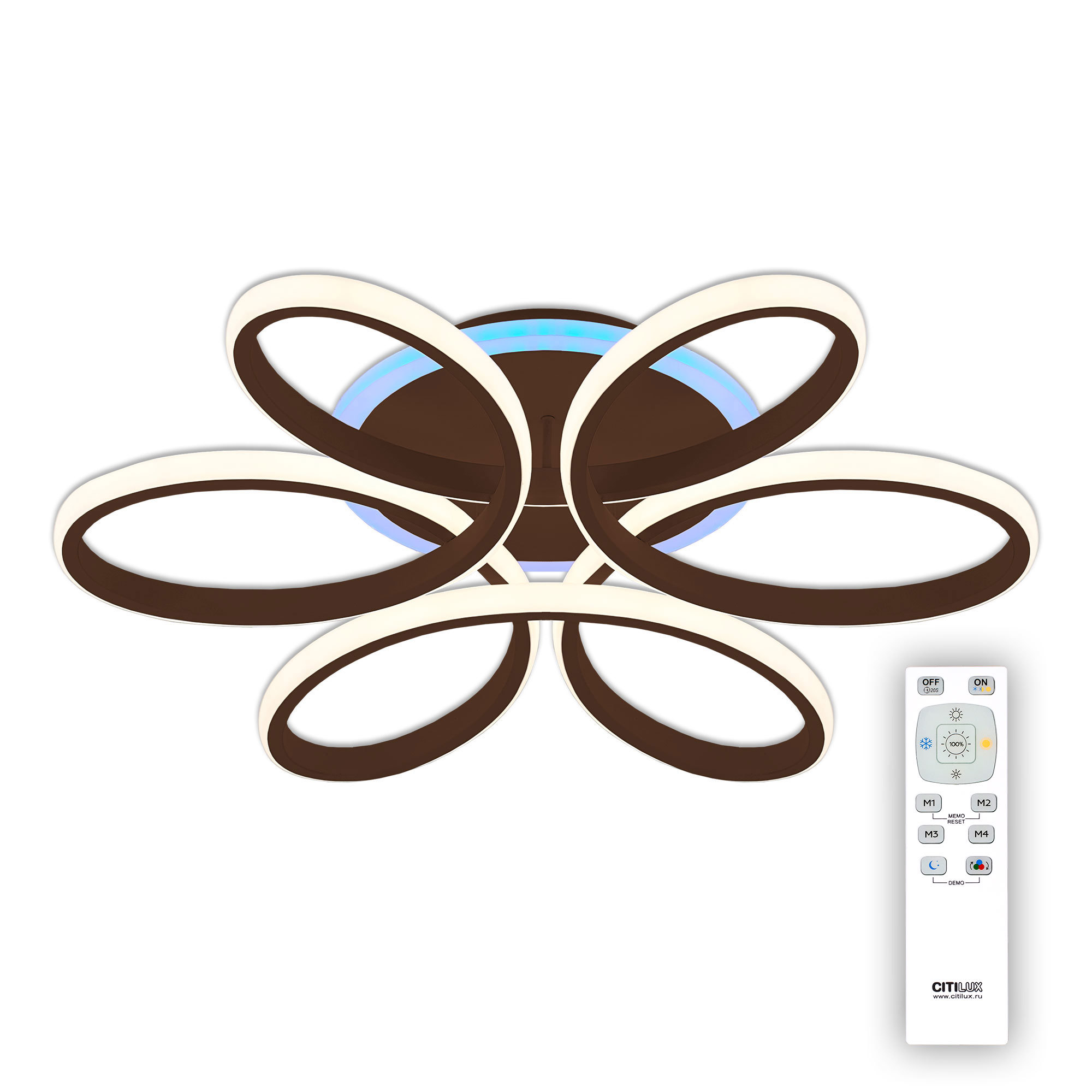 Изображение товара Люстра светодиодная Citilux Сезар RGB 18 м2 низкое тело металлик акрил управляемая