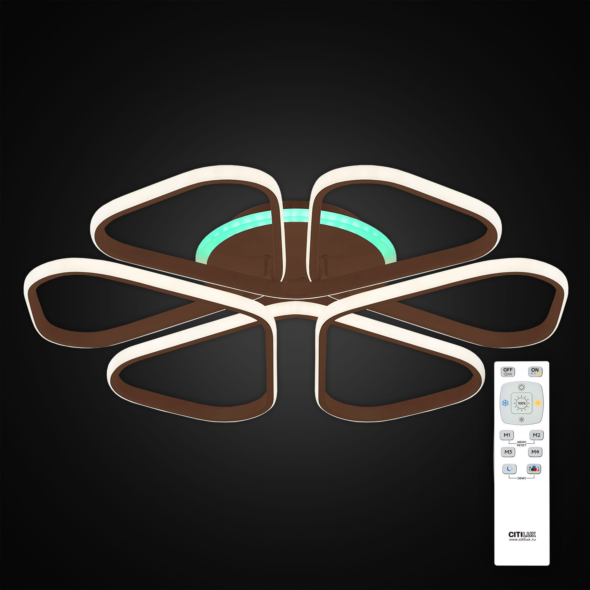 Изображение товара Люстра светодиодная Citilux Сезар RGB для низких потолков 24 м2 теплый нейтральный холодный