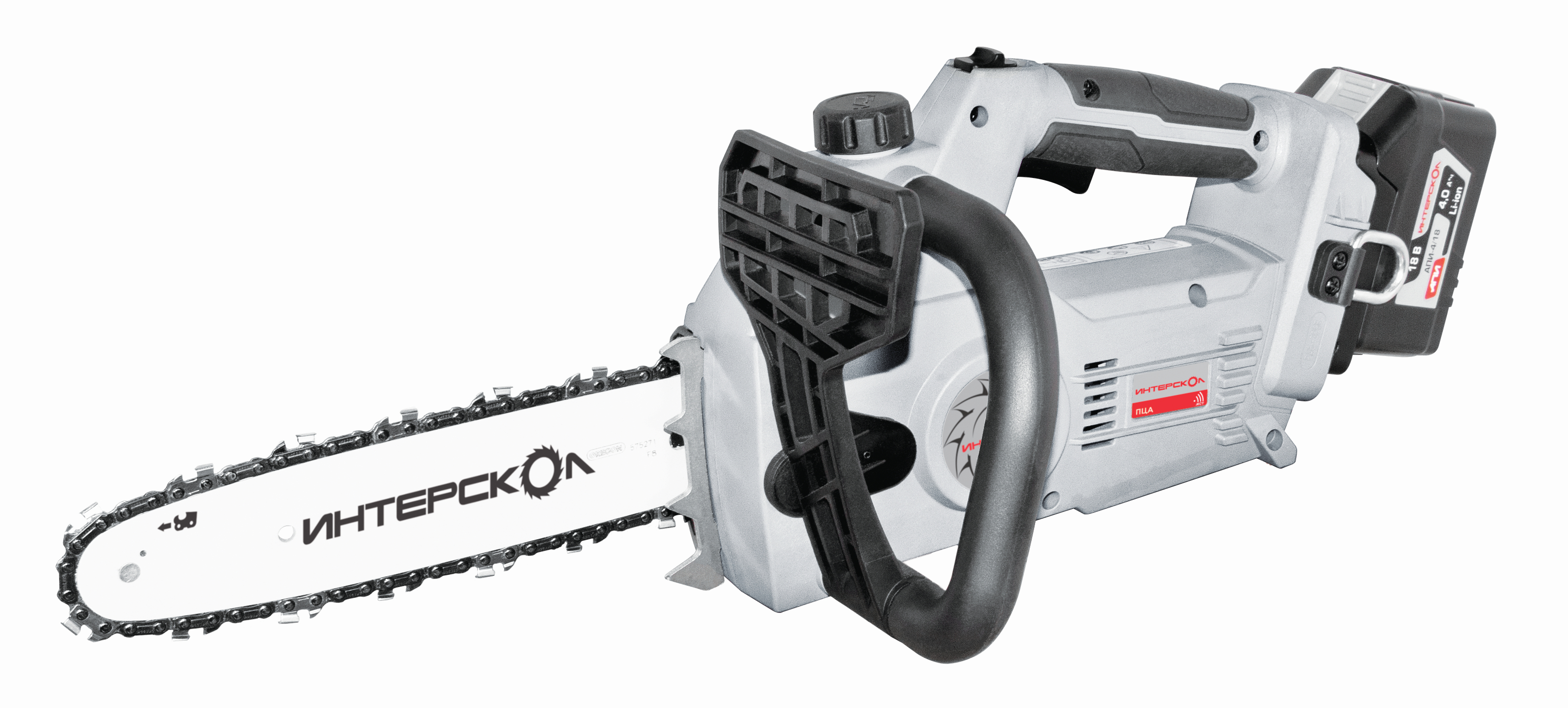 Изображение товара Аккумуляторная цепная пила Интерскол ПЦА-10/18В 25 см для садовых и строительных работ