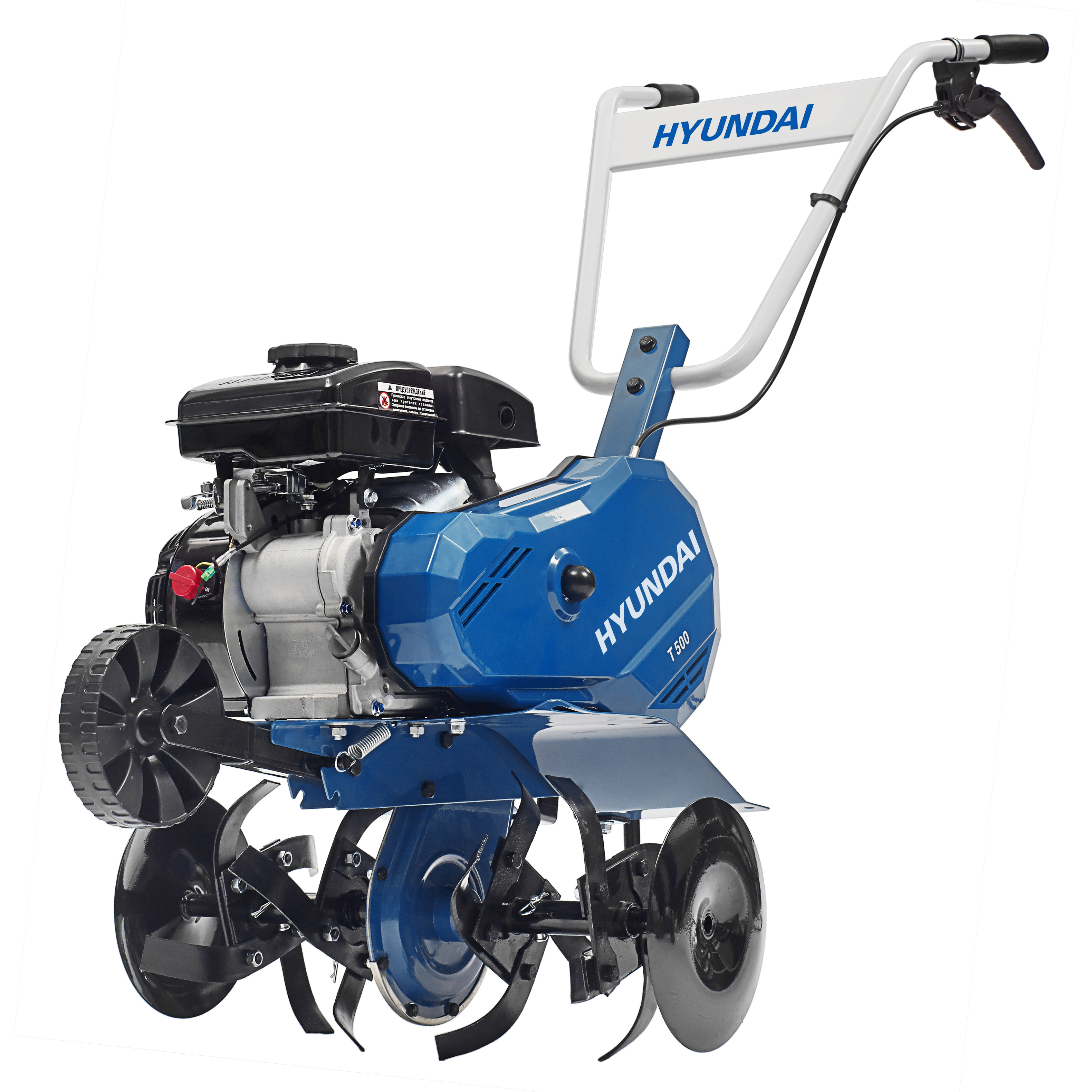 Изображение товара Культиватор бензиновый Hyundai T 500 мощность 2.8л.с. ширина 45см глубина 26см