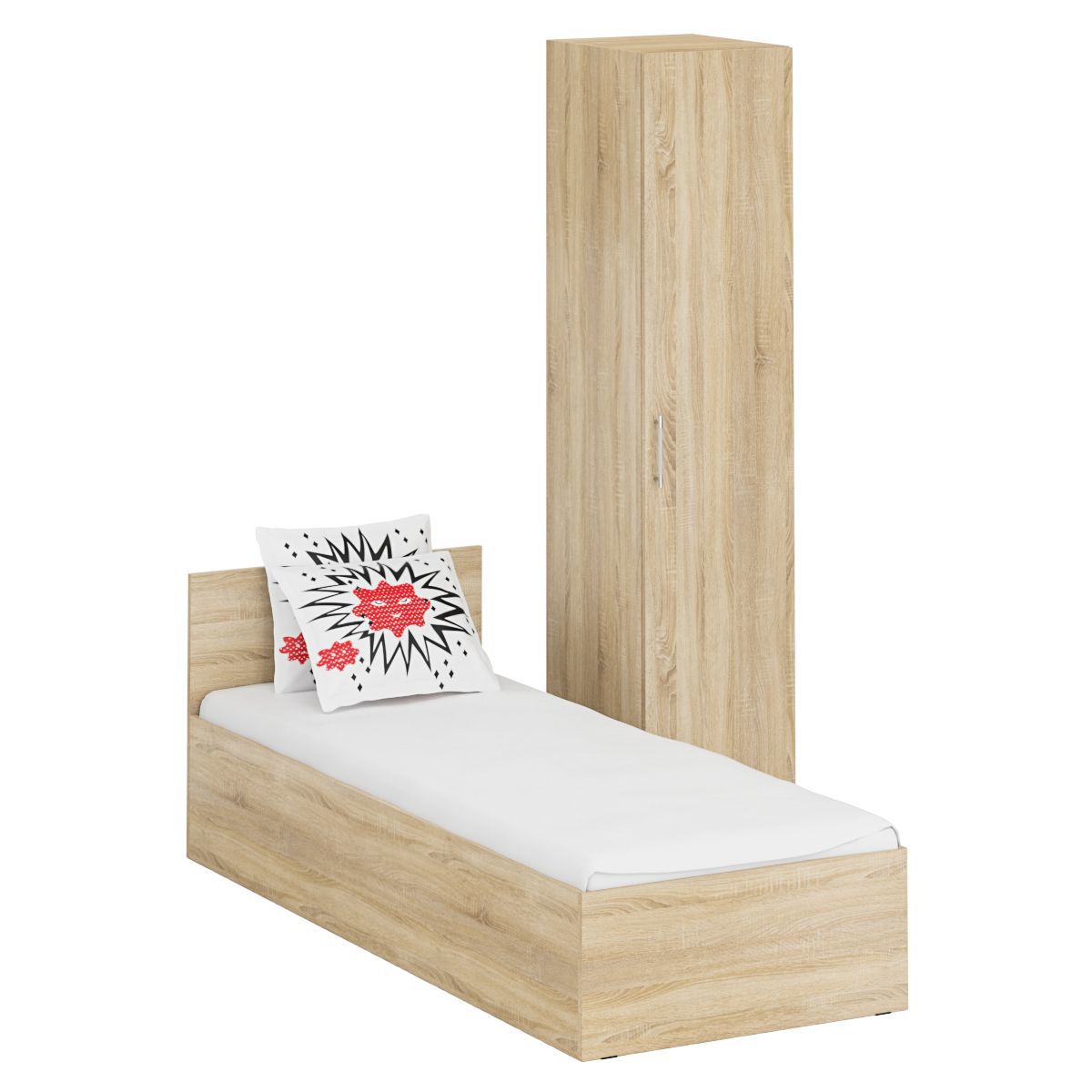 Изображение товара Кровать СВК Стандарт 84x70x204 см дуб сонома односпальная без ящика