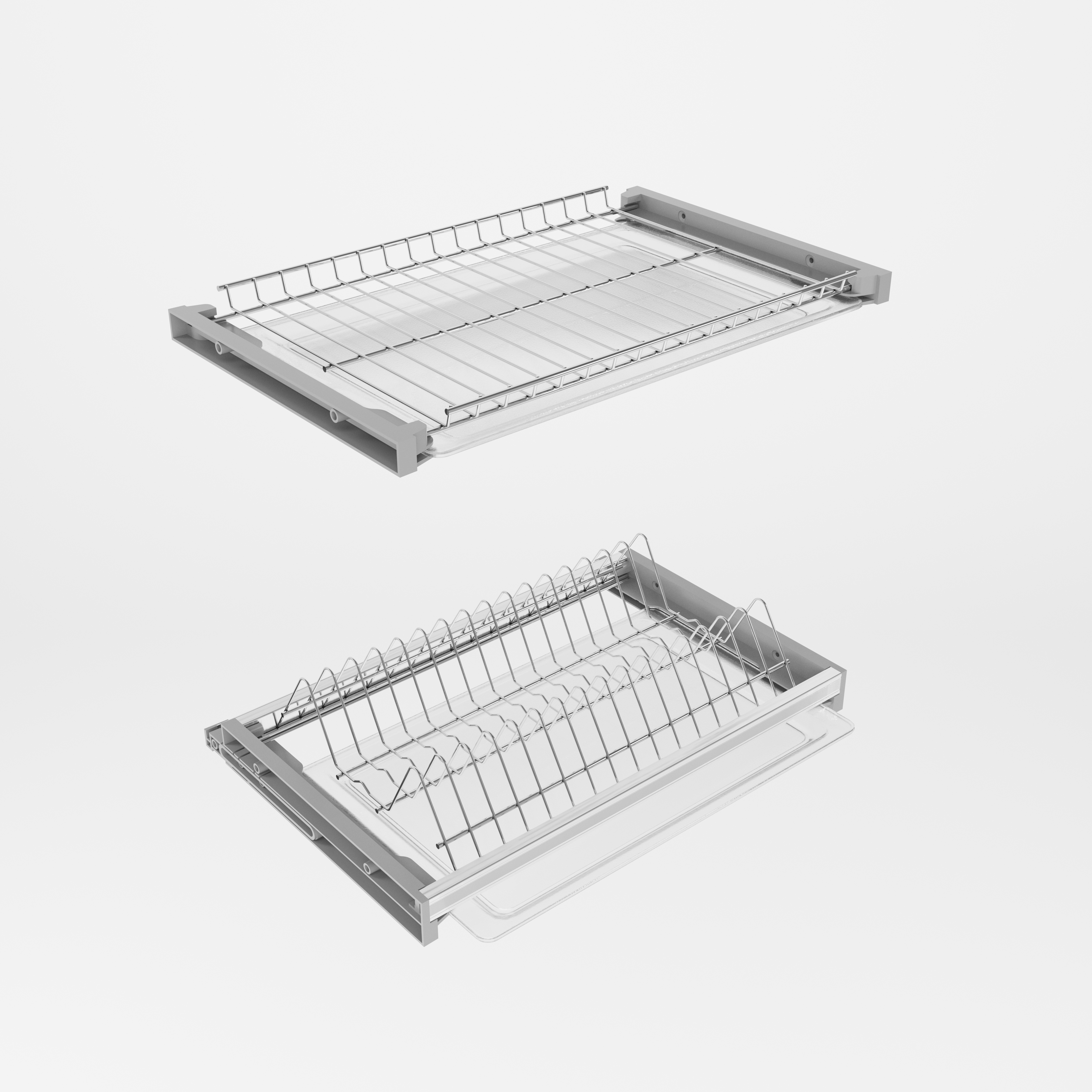 Изображение товара Сушилка для посуды в шкаф Эника 45 см 2 яруса из нержавеющей стали