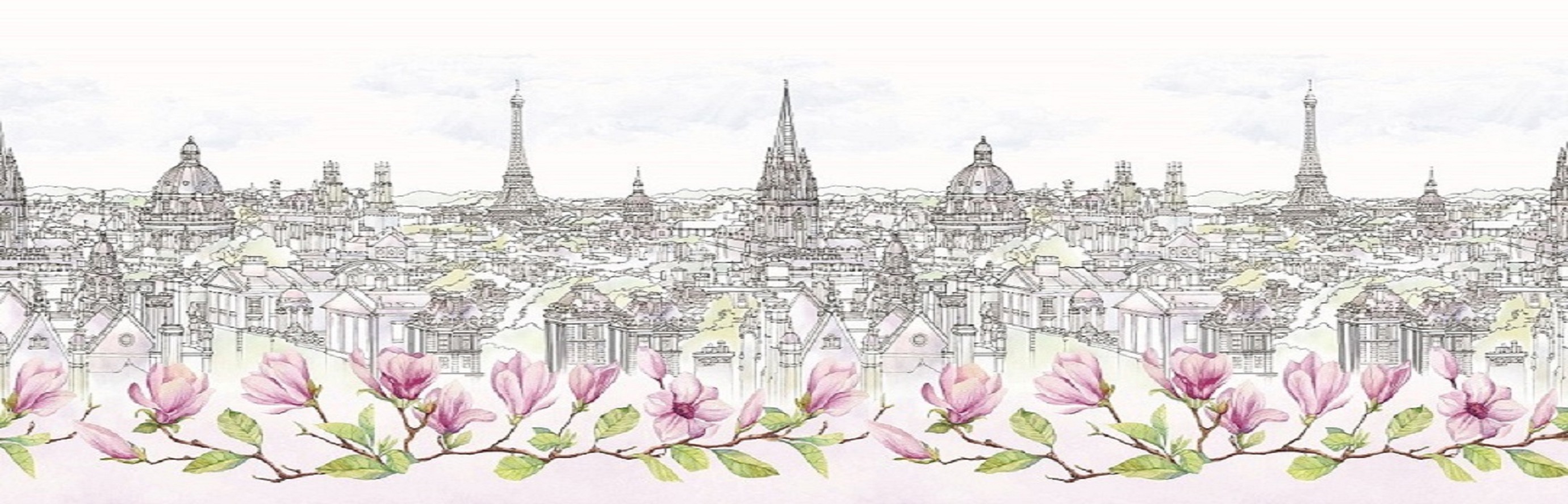 Изображение товара Декоративная кухонная панель Городские зарисовки 300x60 см влагостойкая