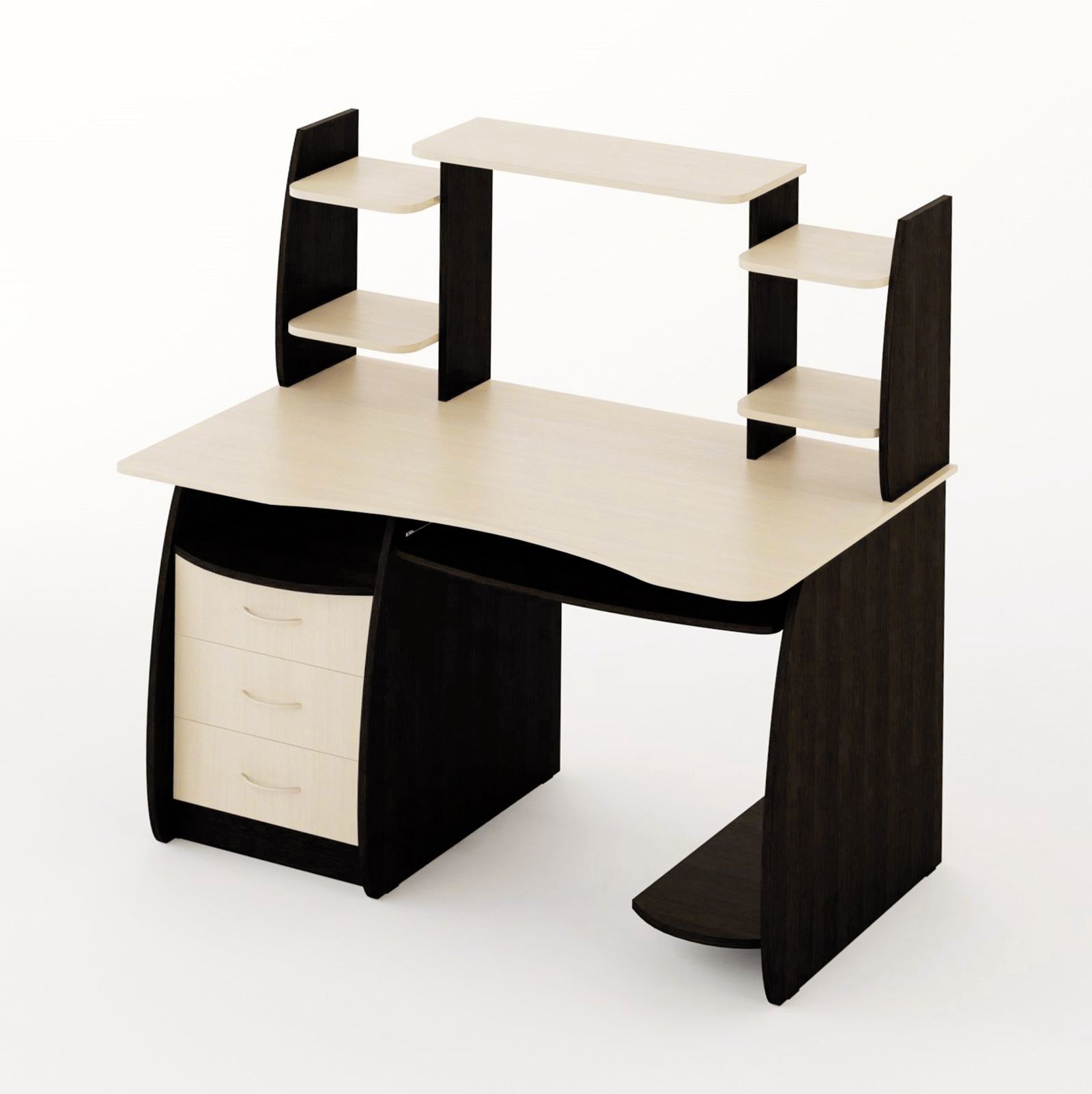 Изображение товара Компьютерный стол Клик Мебель 122x70x125 см Венге практичный рабочий стол для офиса и дома