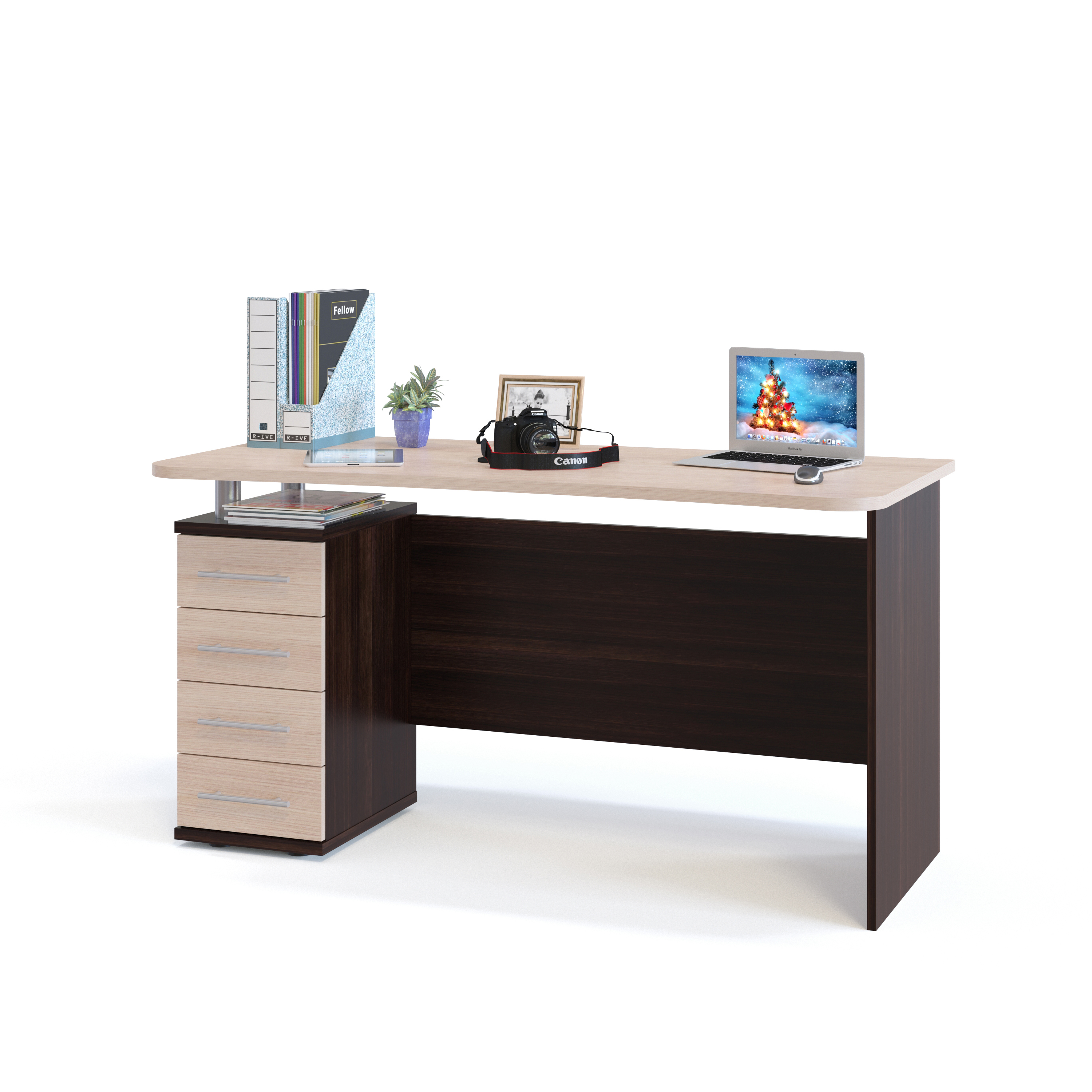 Изображение товара Компьютерный стол Сокол-Т КСТ-105 Венге/Беленый дуб 135x75x60 см