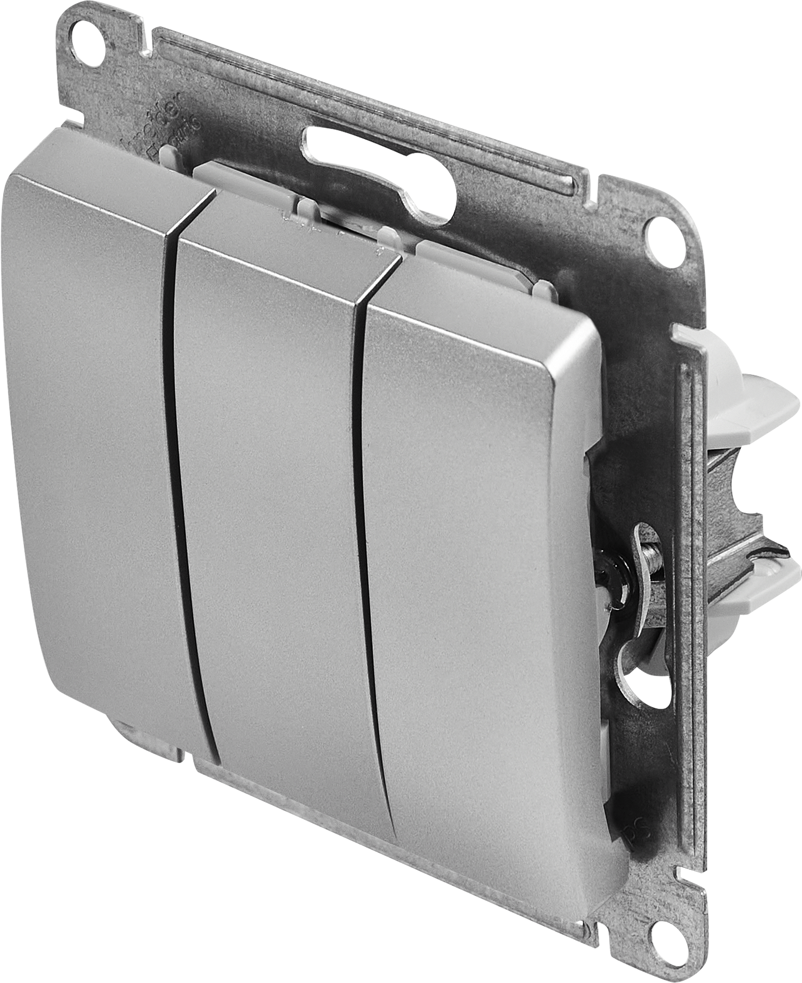 Изображение товара Встраиваемый выключатель Schneider Electric Glossa с 3 клавишами алюминий