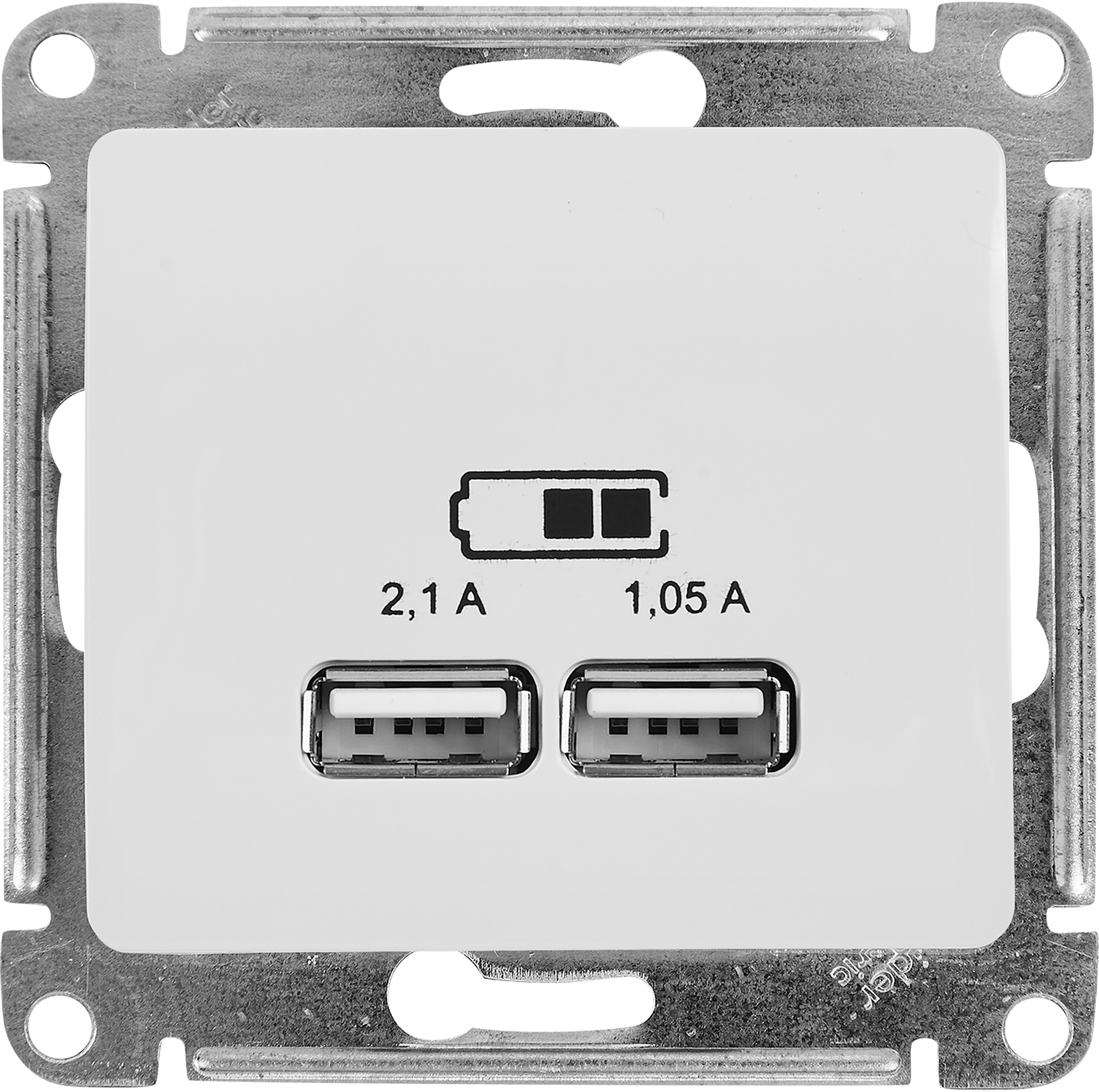 Изображение товара Розетка USB встраиваемая Systeme Electric Glossa цвет белый