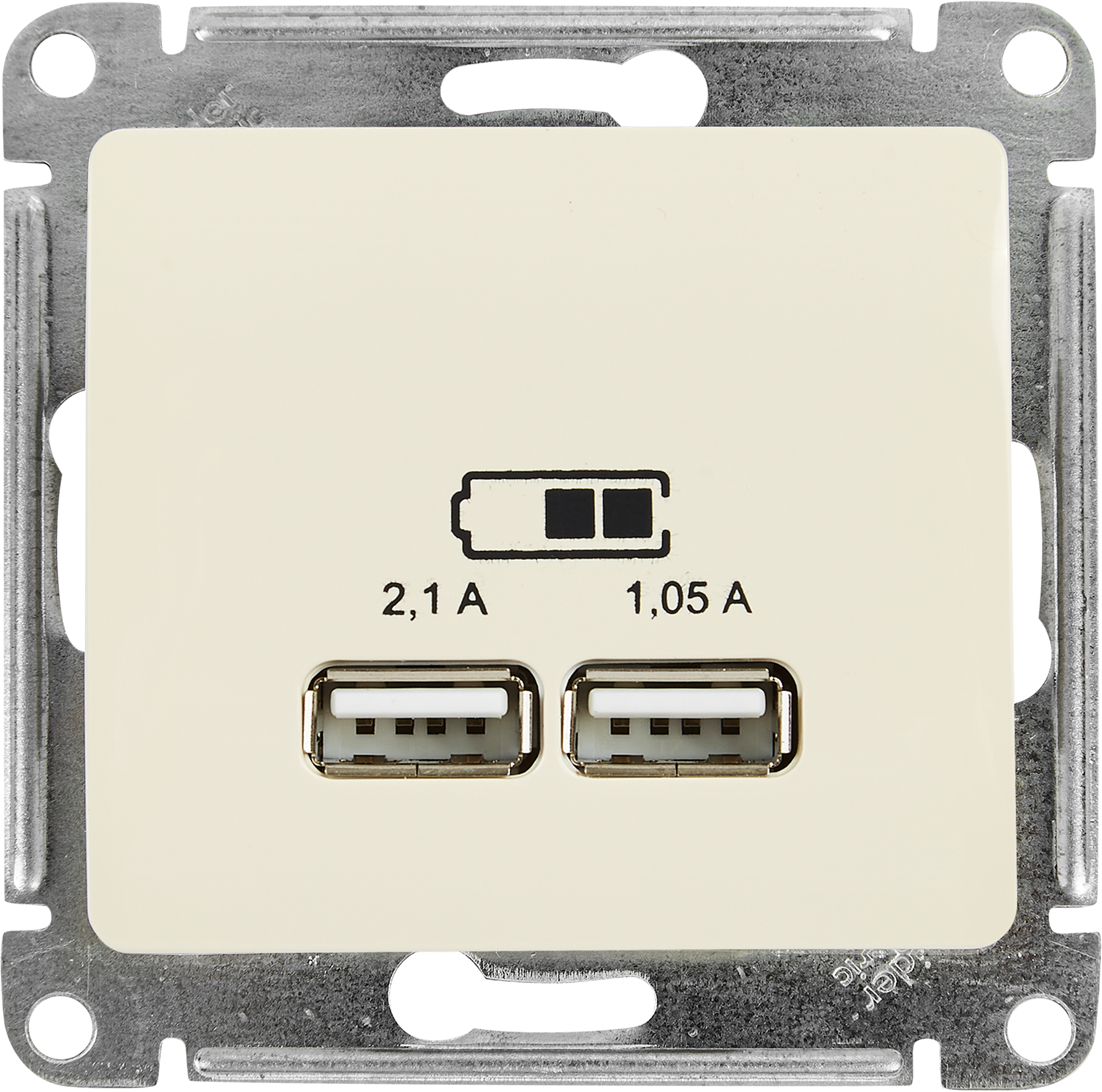 Изображение товара Розетка USB встраиваемая Schneider Electric Glossa бежевый IP20 2 порта
