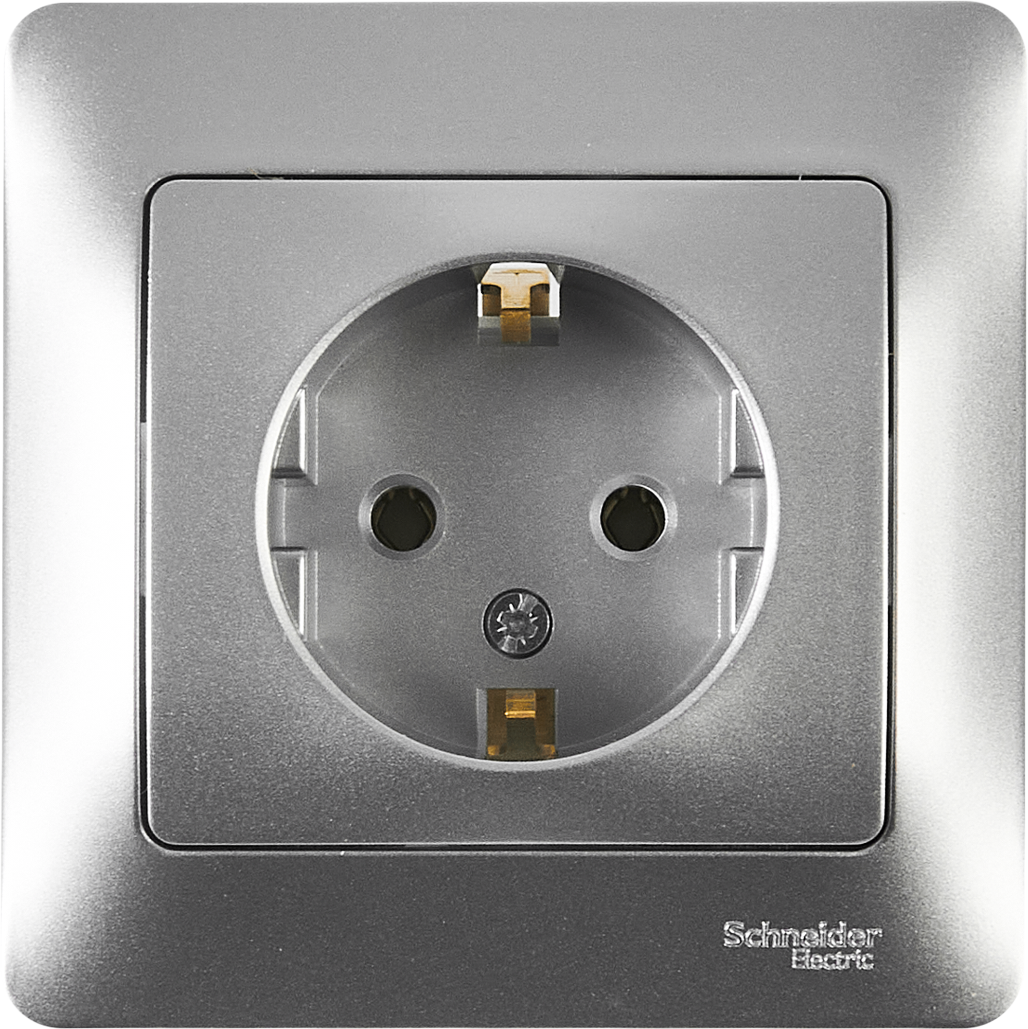 Изображение товара Встраиваемая розетка SYSTEME ELECTRIC Glossa с заземлением цвет алюминий