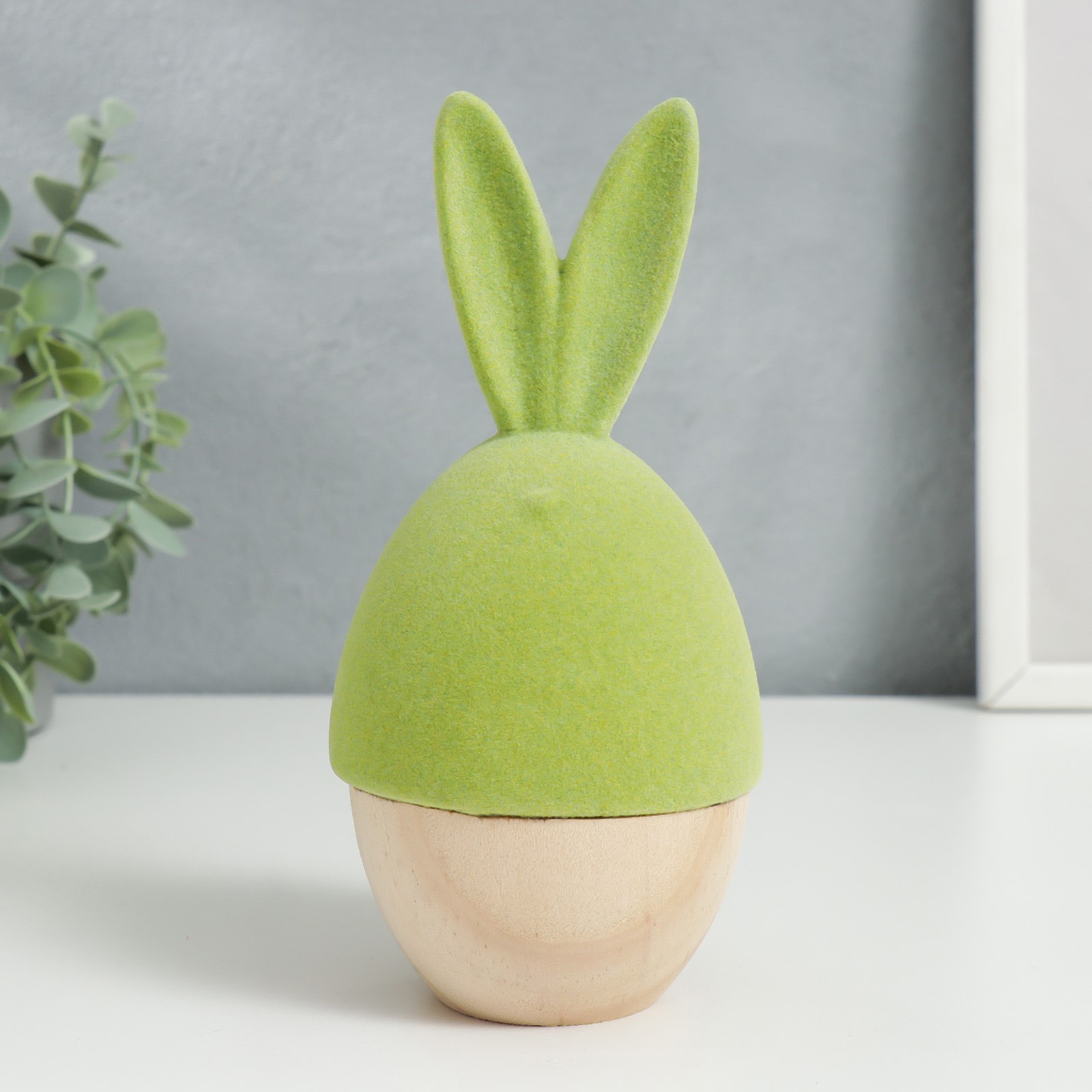 Изображение товара Сувенир интерьерный "Солнечный зайчик" зелёный флок 16.8x8x8 см