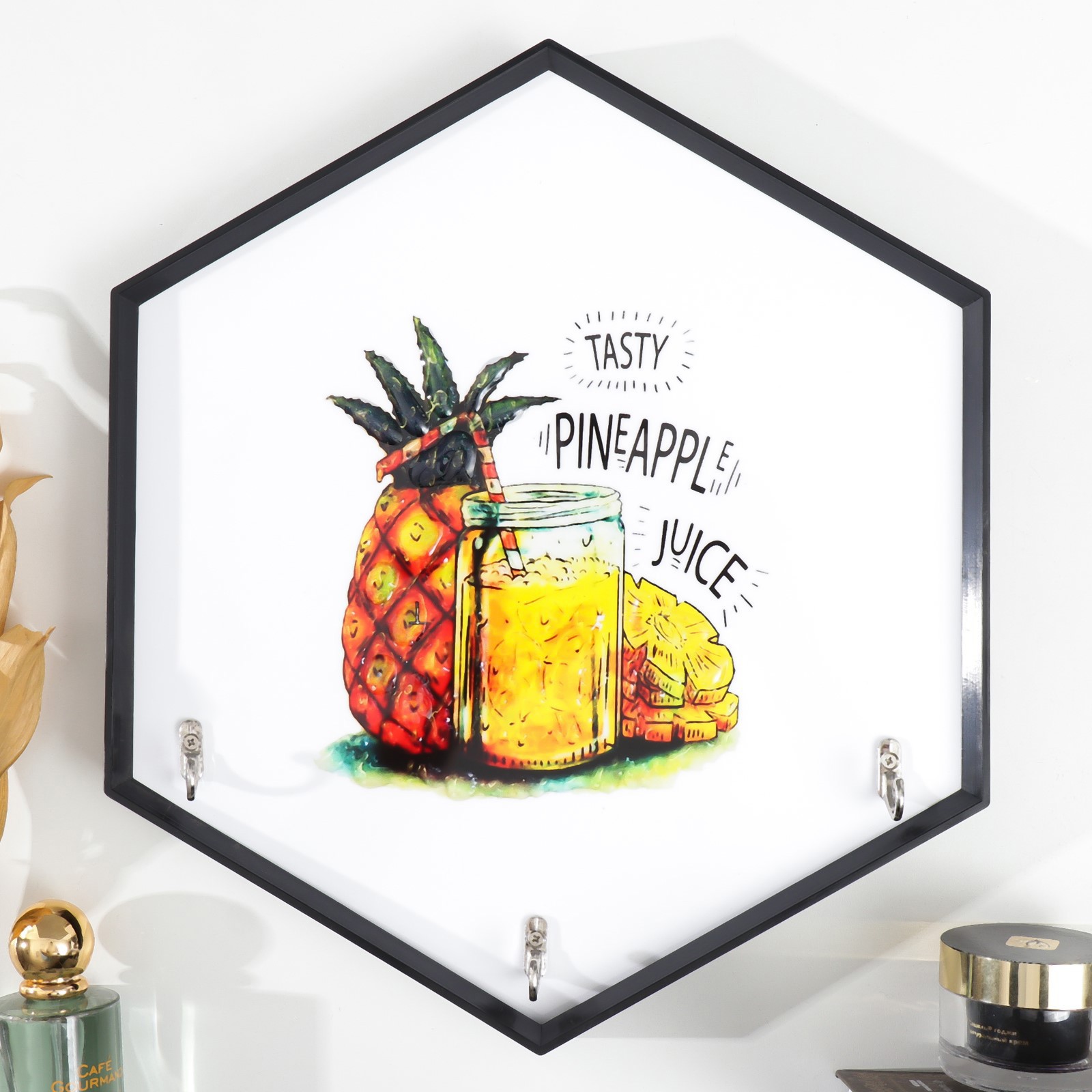 Изображение товара Крючки декоративные 3 крючка "Ананасовый сок" 34x30 см