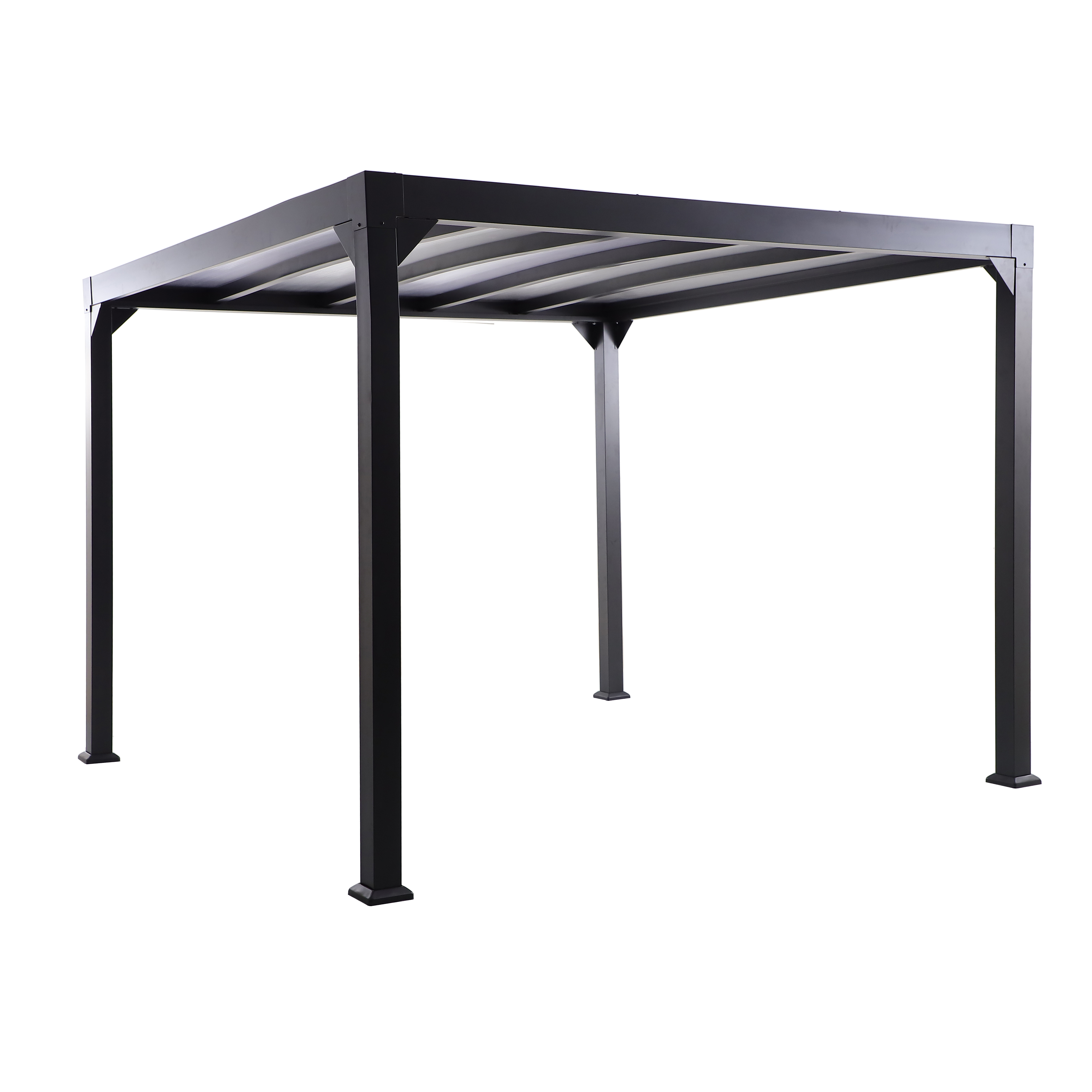 Изображение товара Пергола с поликарбонатной крышей Naterial Borea 3x3 м алюминий серая без штор