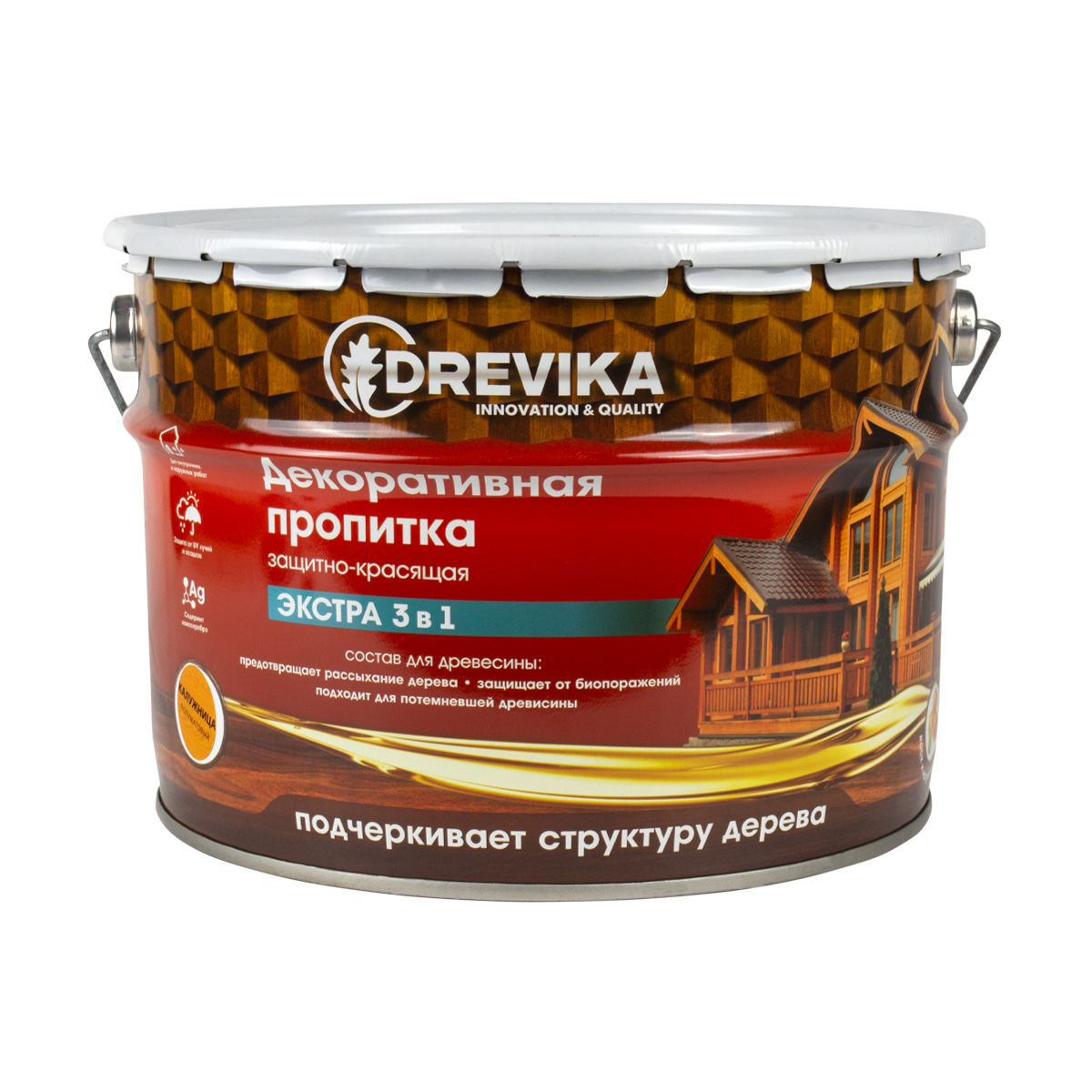 Изображение товара Пропитка древесины DREVIKA 3517 цвет калужница 9 л