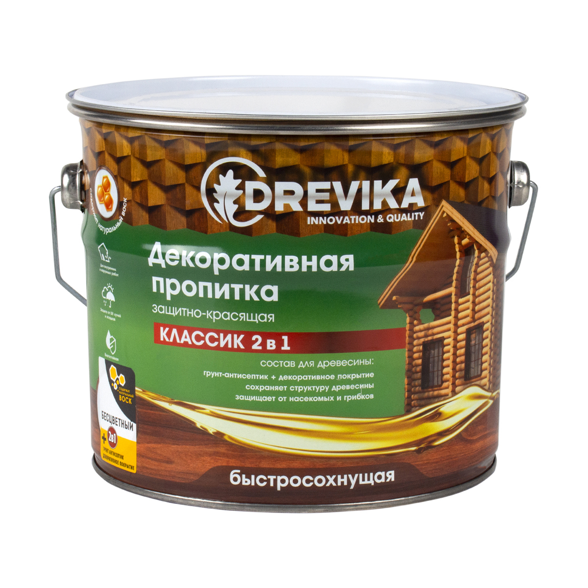 Изображение товара Пропитка древесины DREVIKA 3554 цвет бесцветный 2.7 л