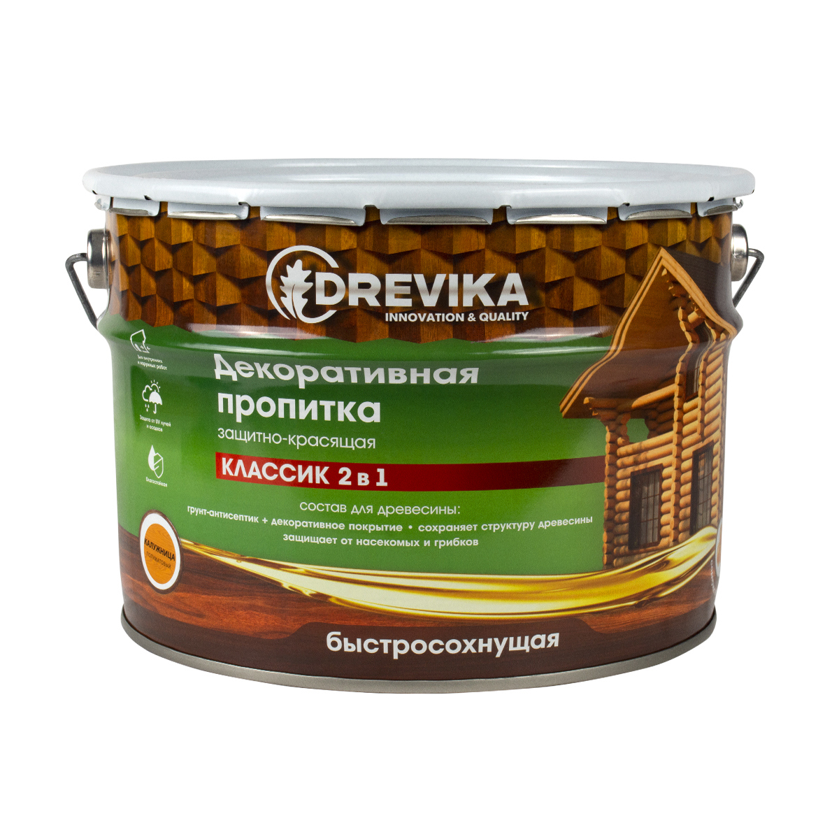 Изображение товара Пропитка древесины DREVIKA 3484 цвет калужница 9 л