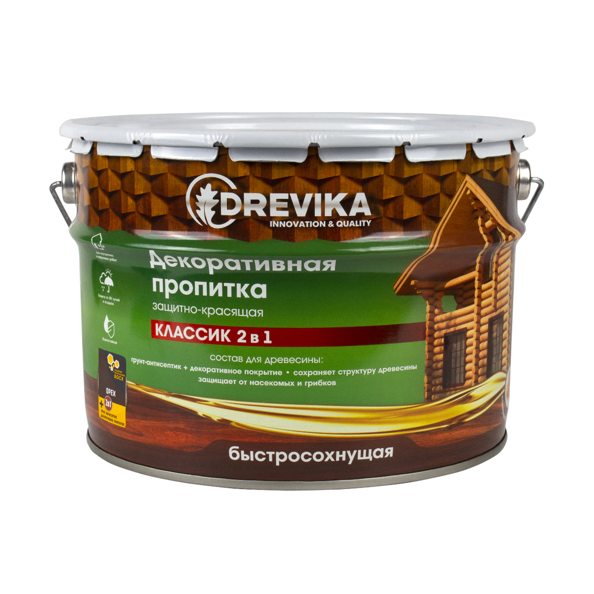 Изображение товара Пропитка древесины DREVIKA 3502 цвет орех 9 л
