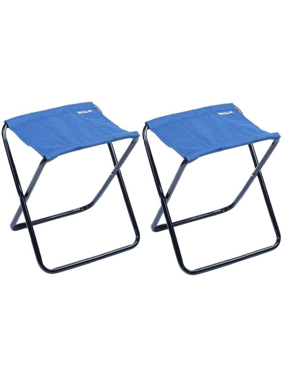 Изображение товара Табурет садовый складной Nika 30 см х 34 см х 37 см металл синий 2 шт