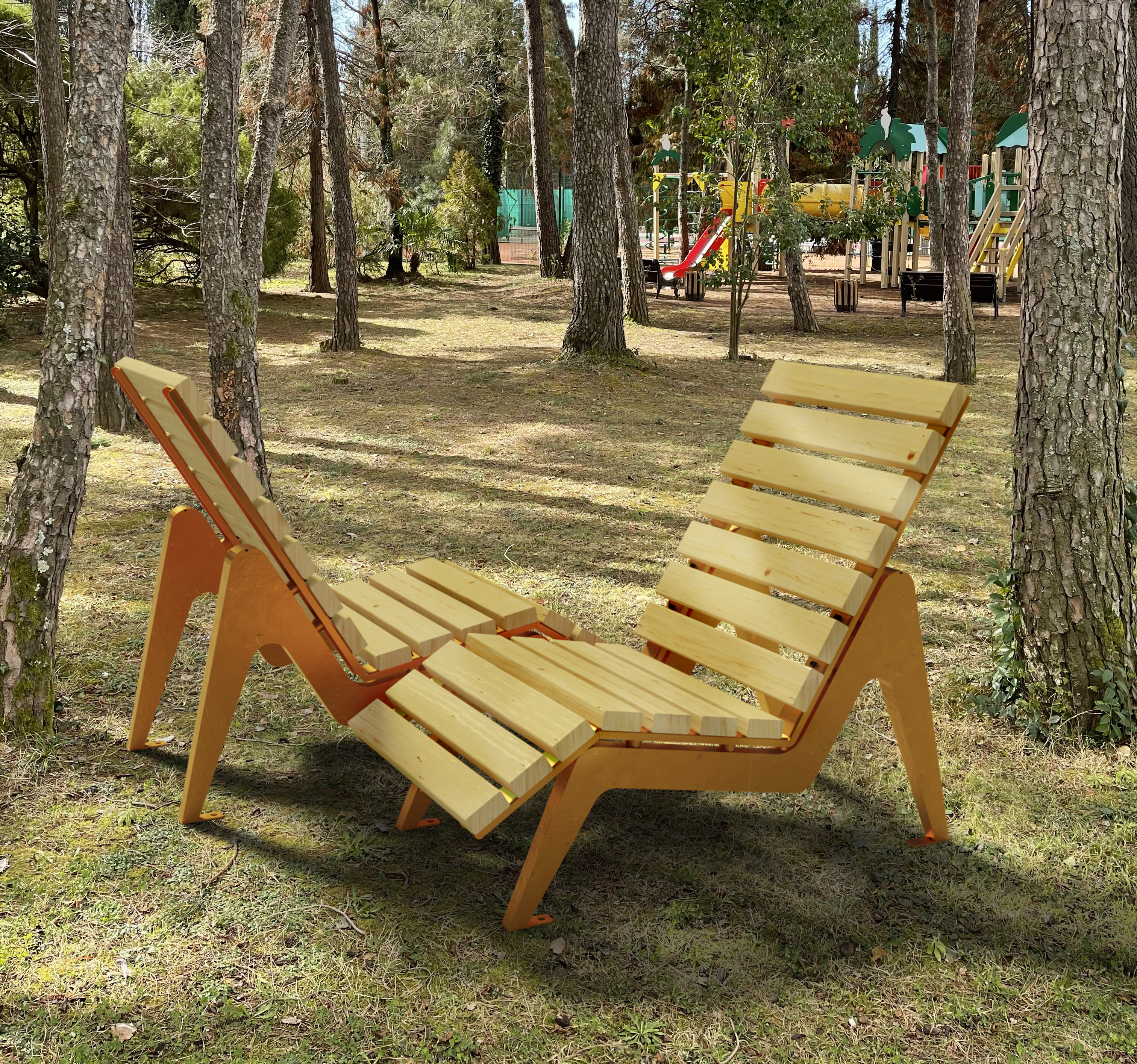 Изображение товара Шезлонг Punto design Aria 120х70х104 см сталь/дерево бежевый