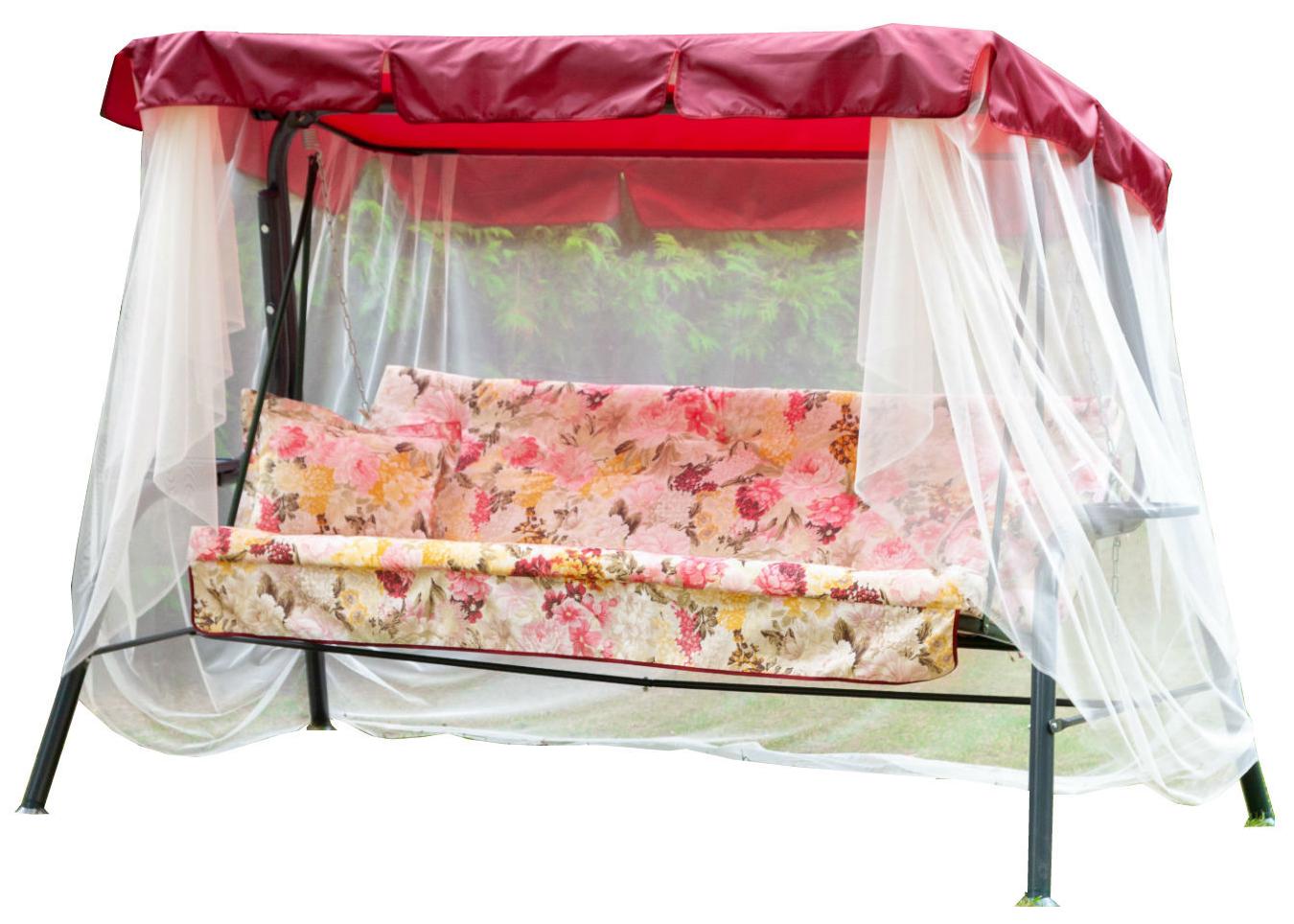 Изображение товара Качели садовые Olsa Варна 3-х местные (до 210 кг) серый/розовый