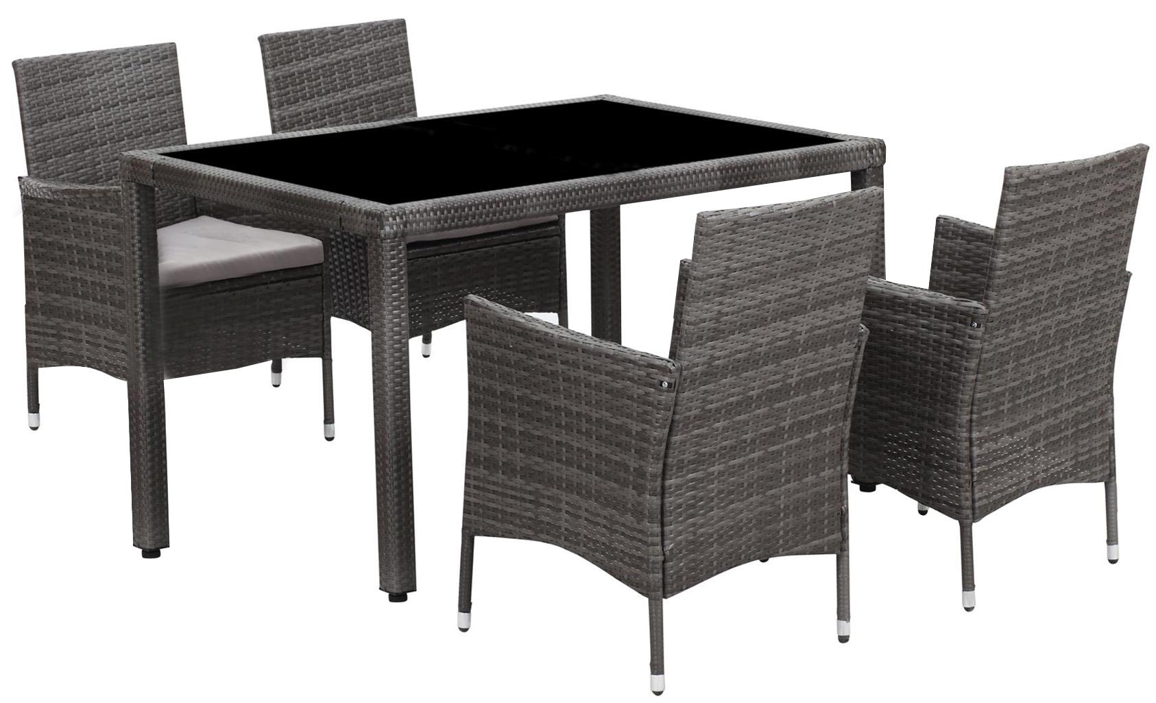 Изображение товара Набор садовой мебели Нестор из искусственного ротанга с подушками и стеклянной столешницей