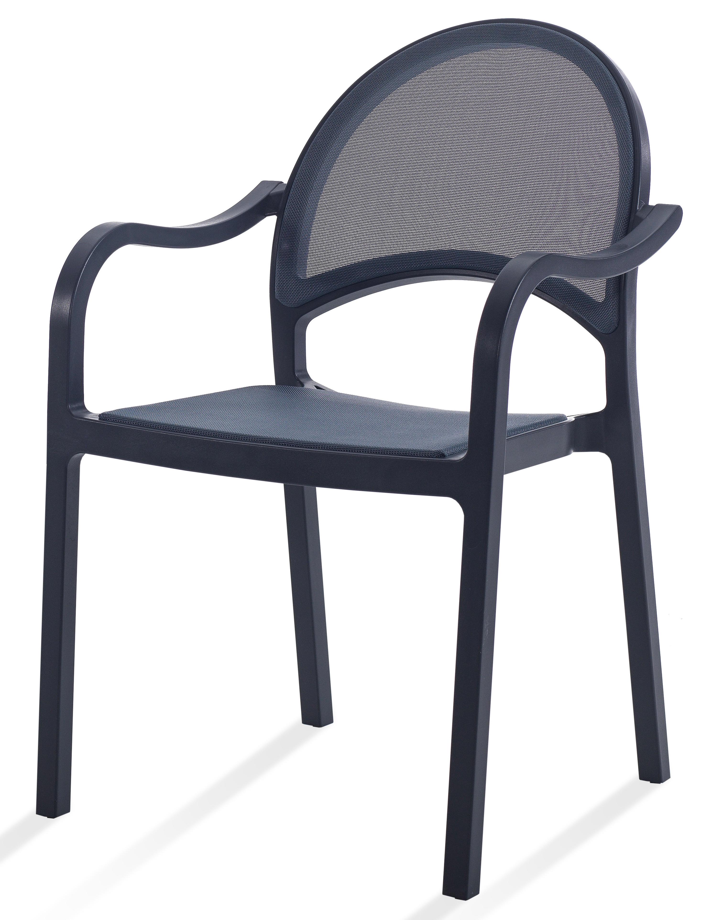 Изображение товара Садовое кресло Novussi Florida антрацит 89x57 см пластиковое комфортное