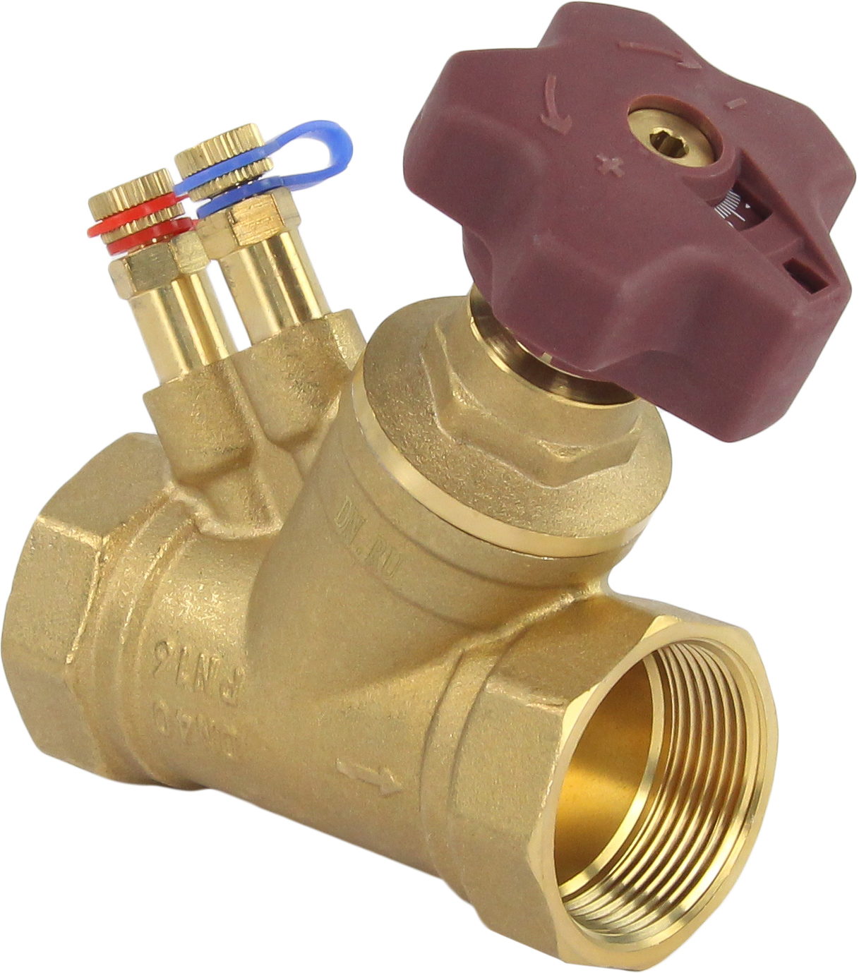 Изображение товара Клапан балансировочный DN.ru КБЛР усиленный 1 1/2" Ду40 Ру16 L114 мм муфтовый латунь